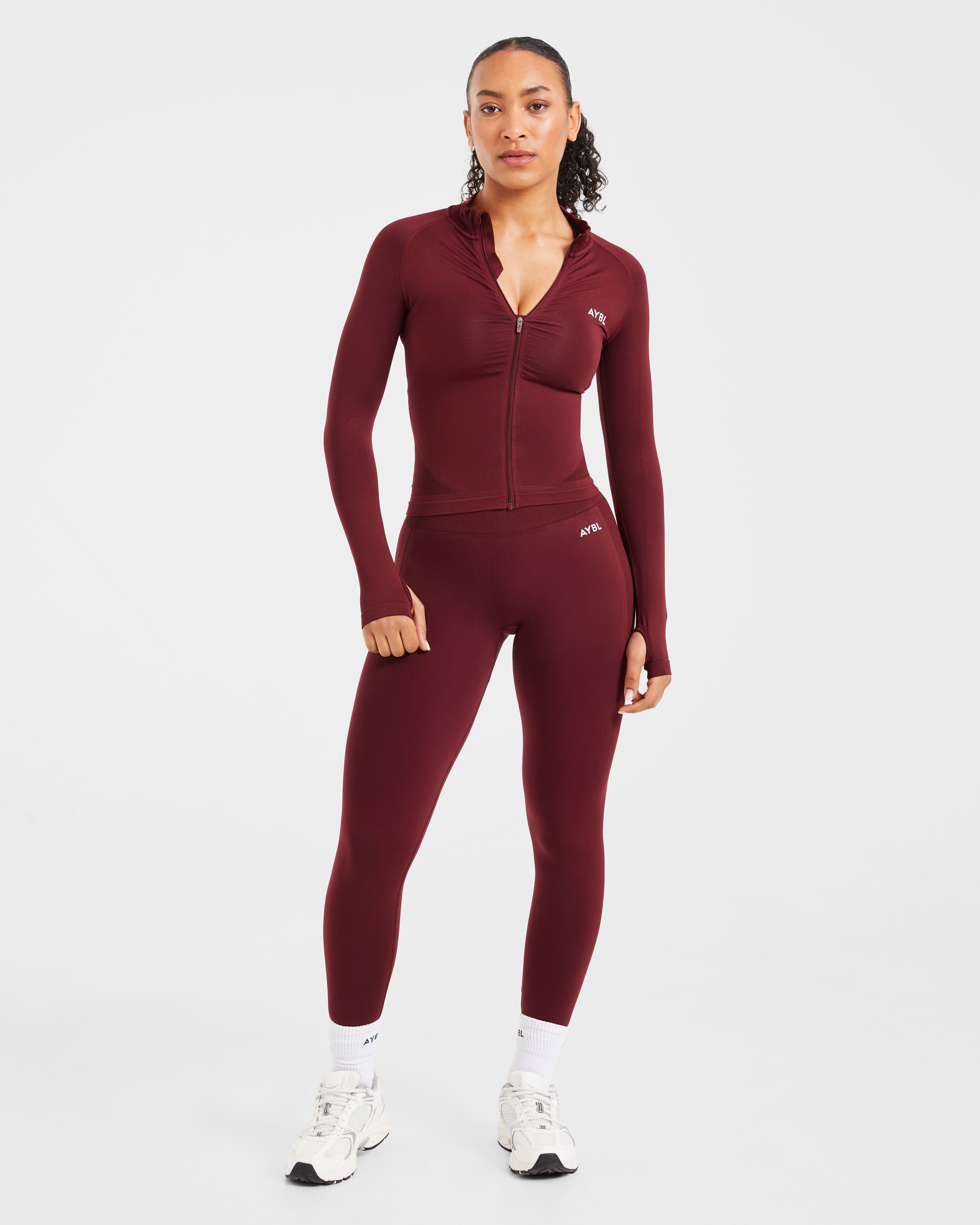 Empower Seamless Full Zip Jacket - Red Wine
