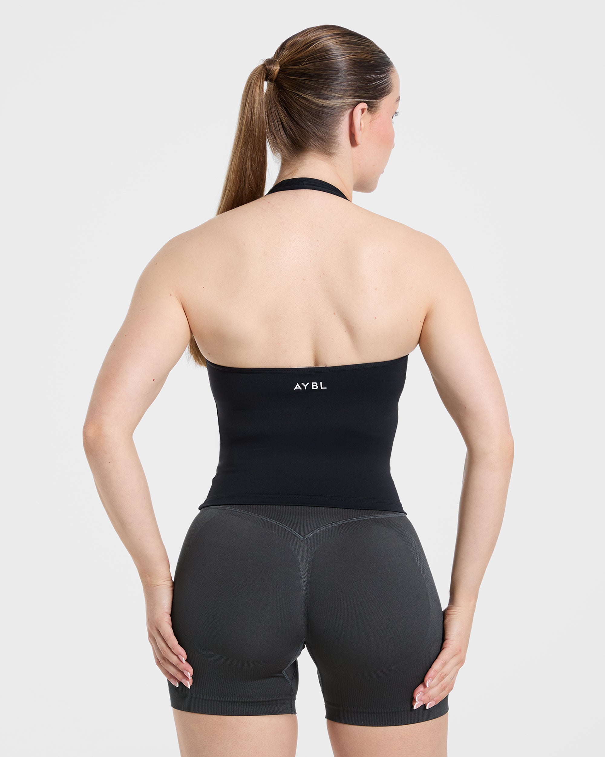 Essential Halterneck Tank Top - Black