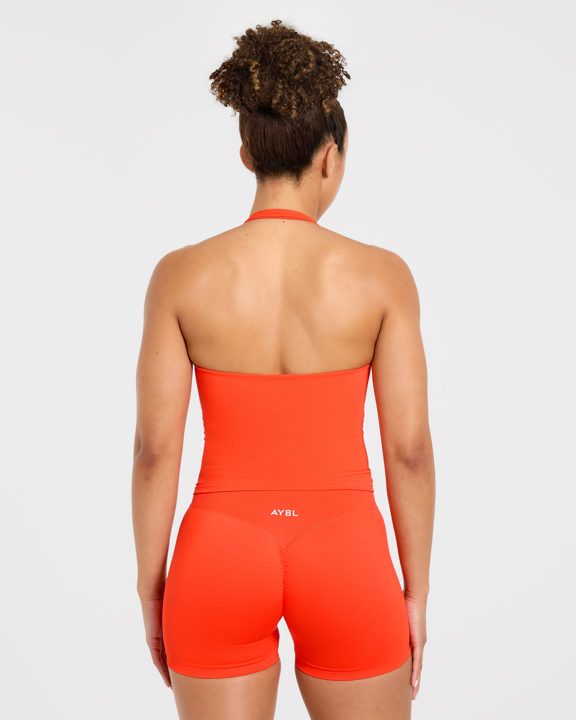 Enhance Seamless Halterneck Top - Summer Orange
