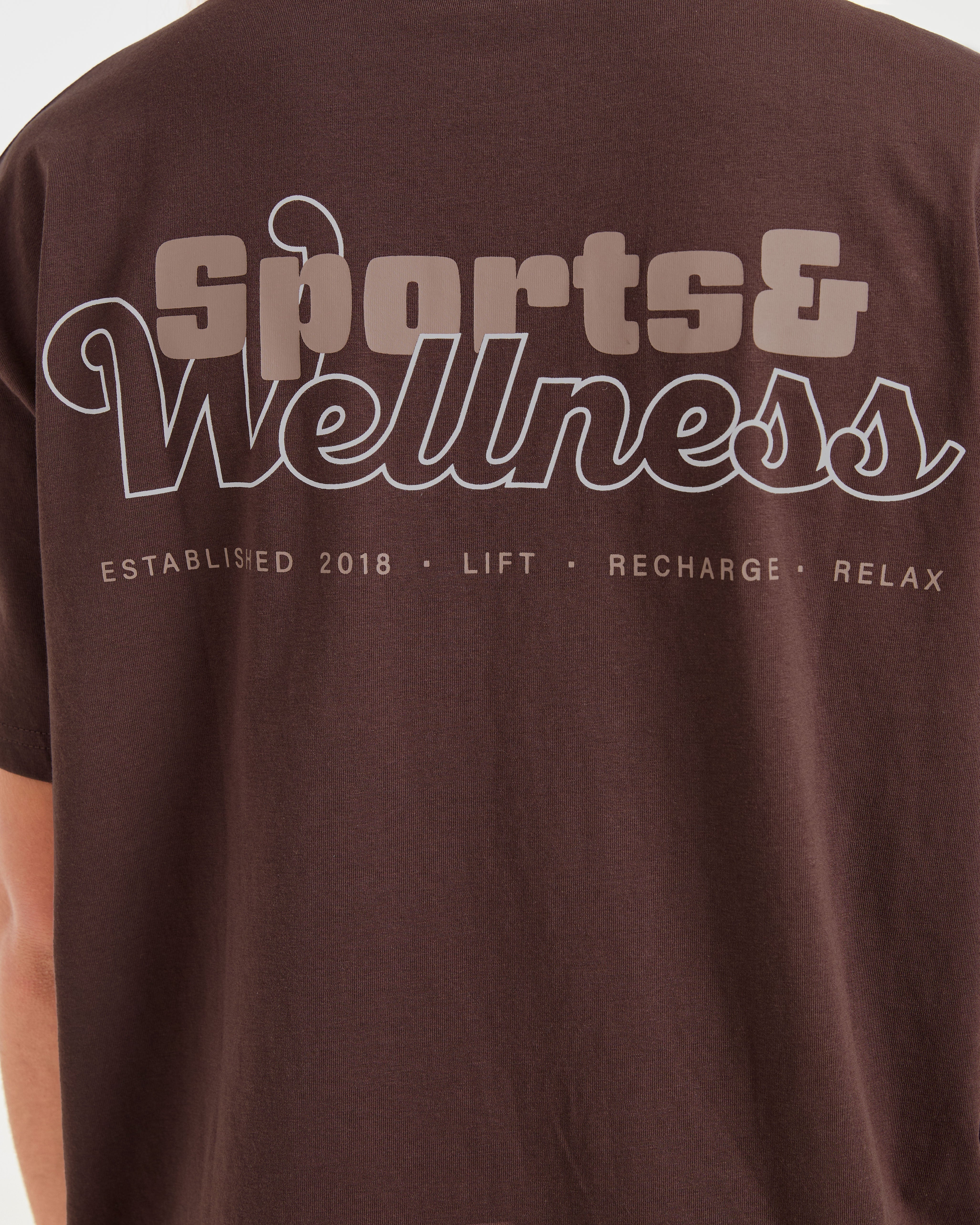 Sports Wellness Oversized T Shirt - Brown