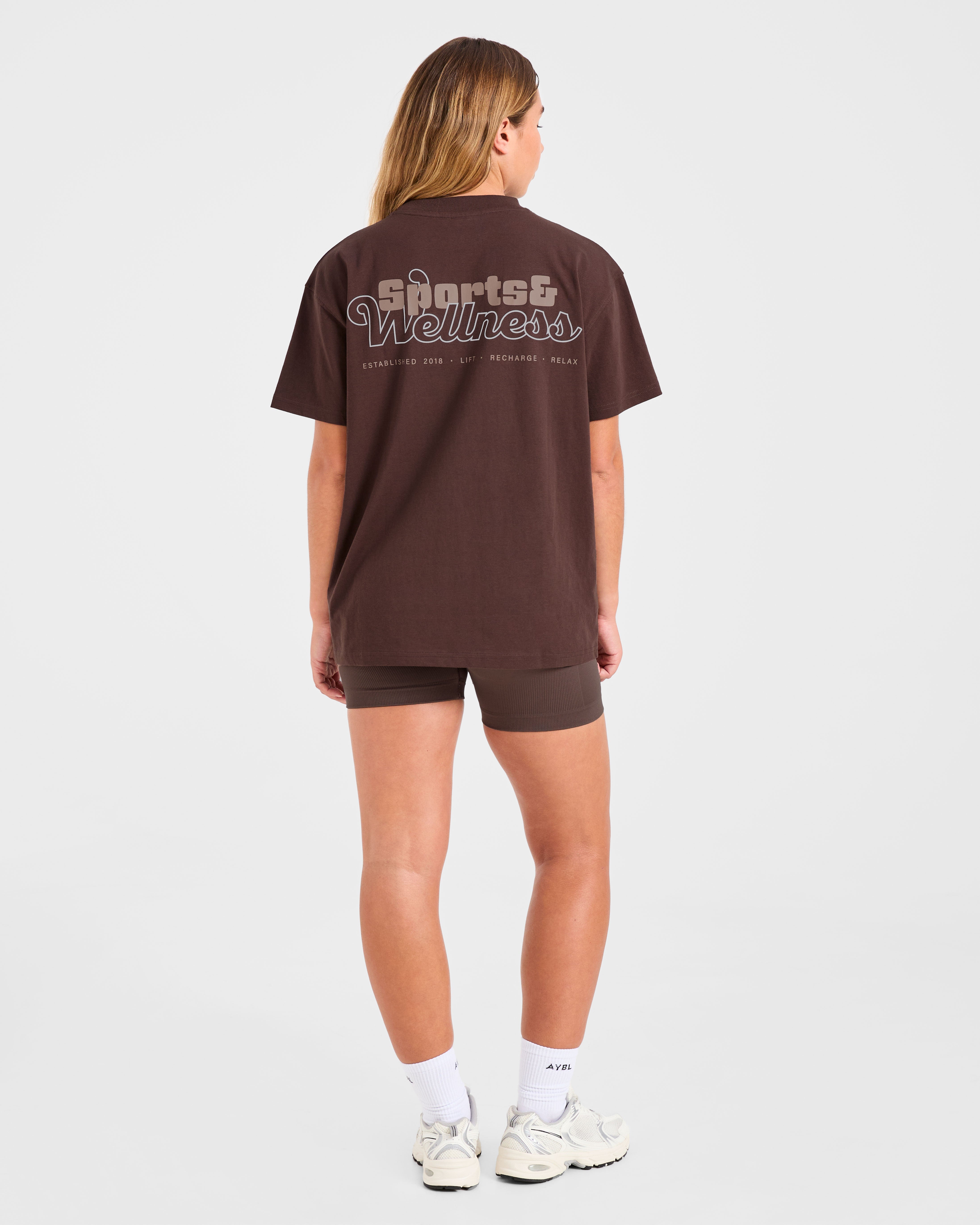 Sports Wellness Oversized T Shirt - Brown