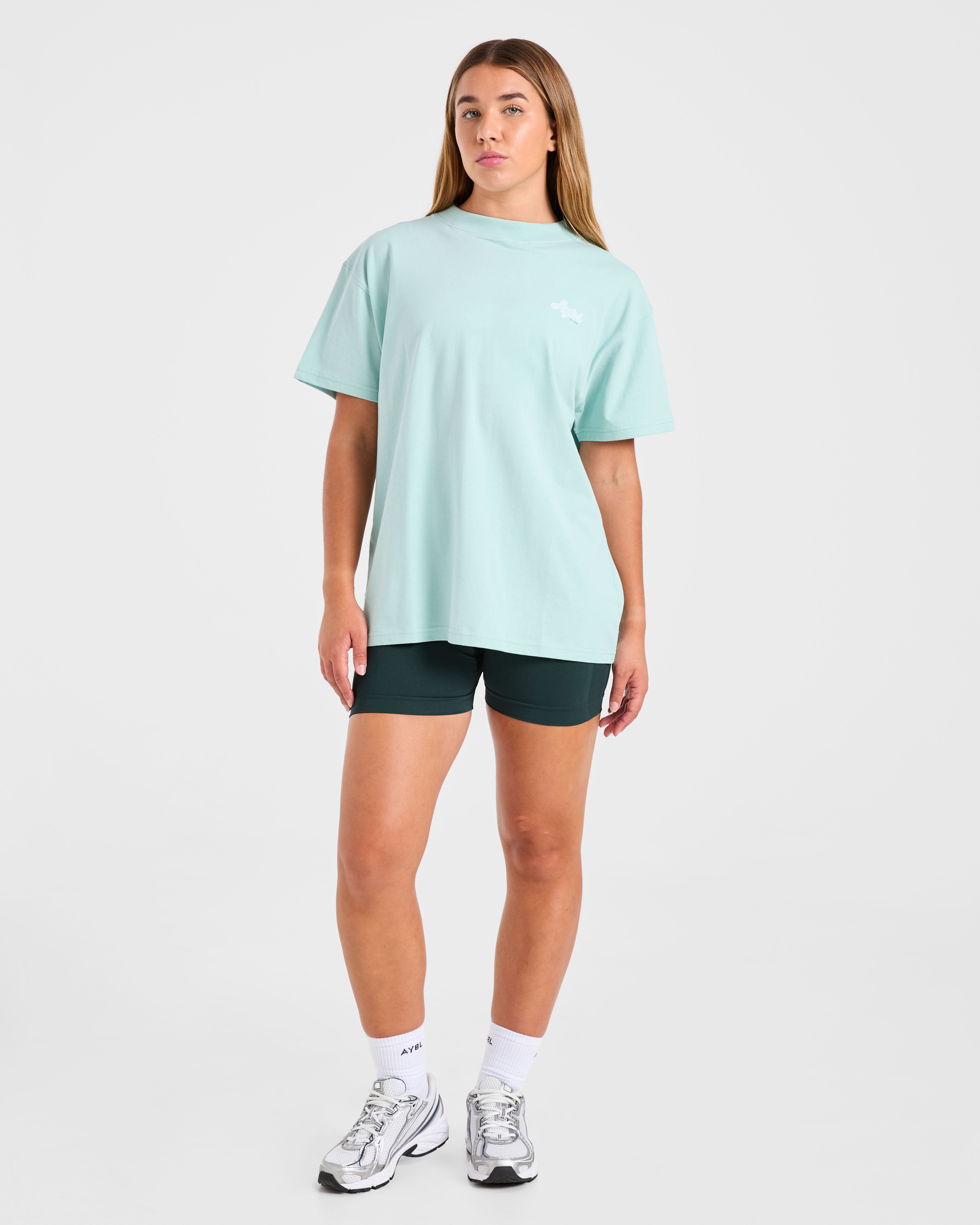 Sports Wellness Oversized T Shirt - Aqua Green