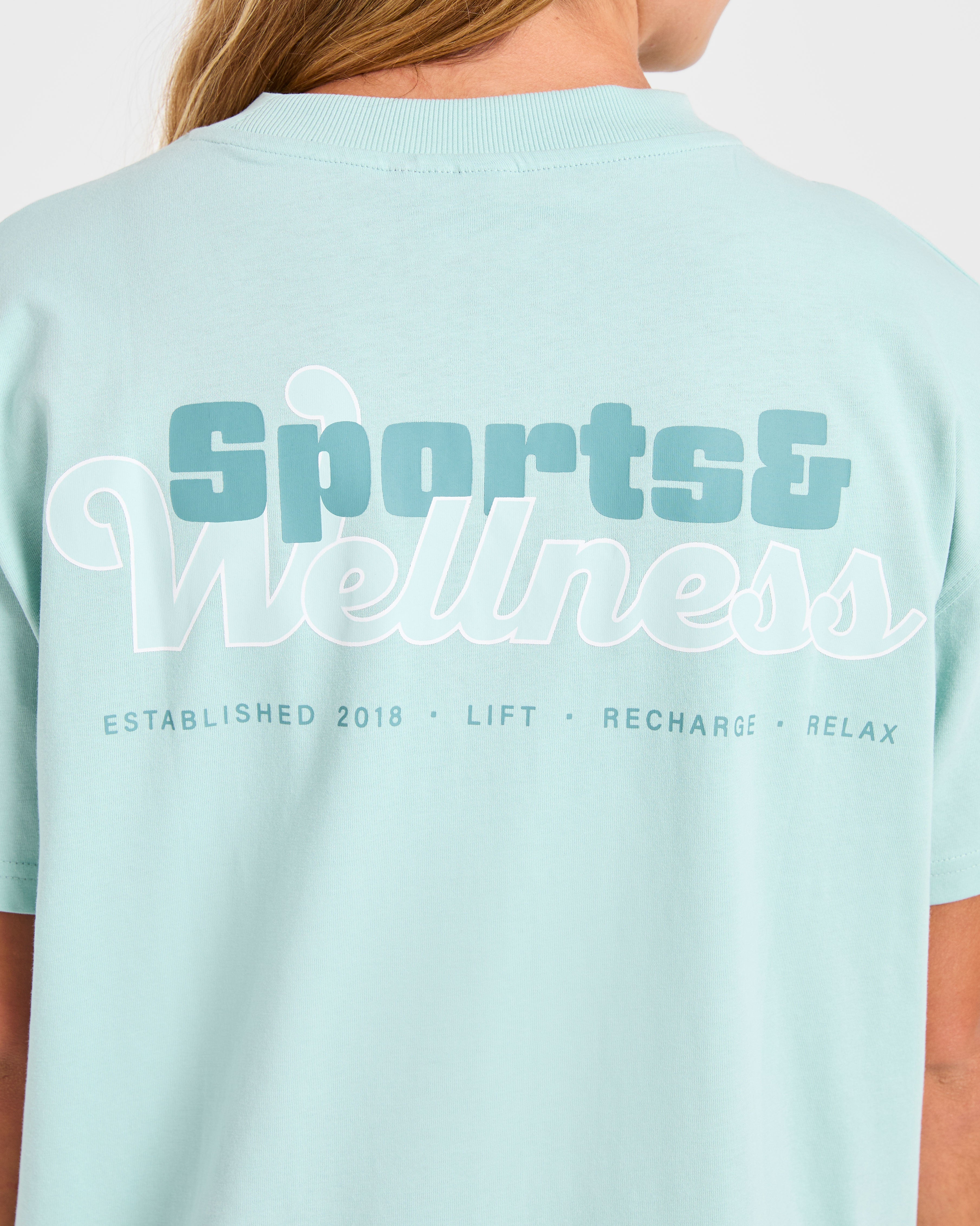 Sports Wellness Oversized T Shirt - Aqua Green