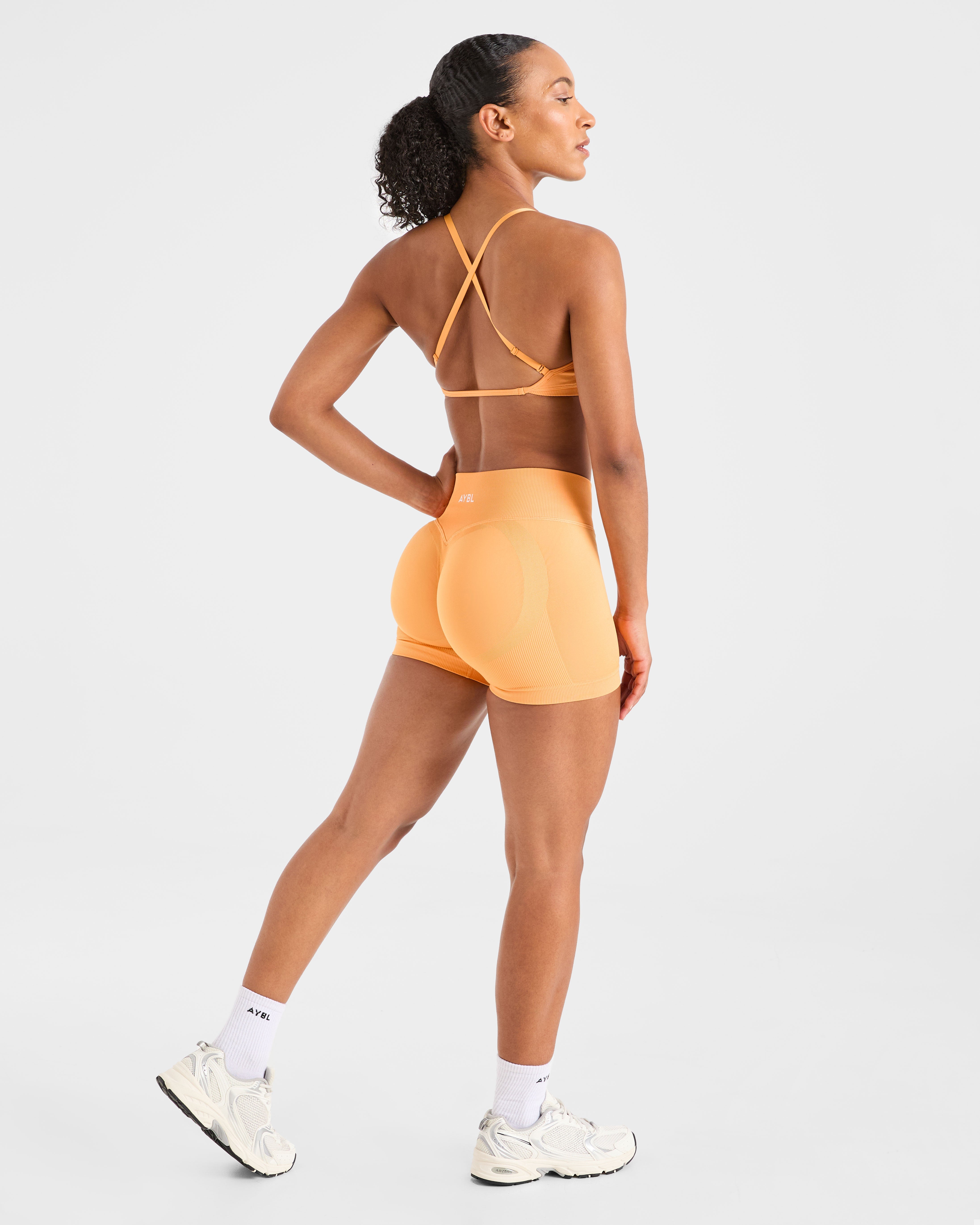 Adapt Seamless Strappy Sports Bra - Bright Orange