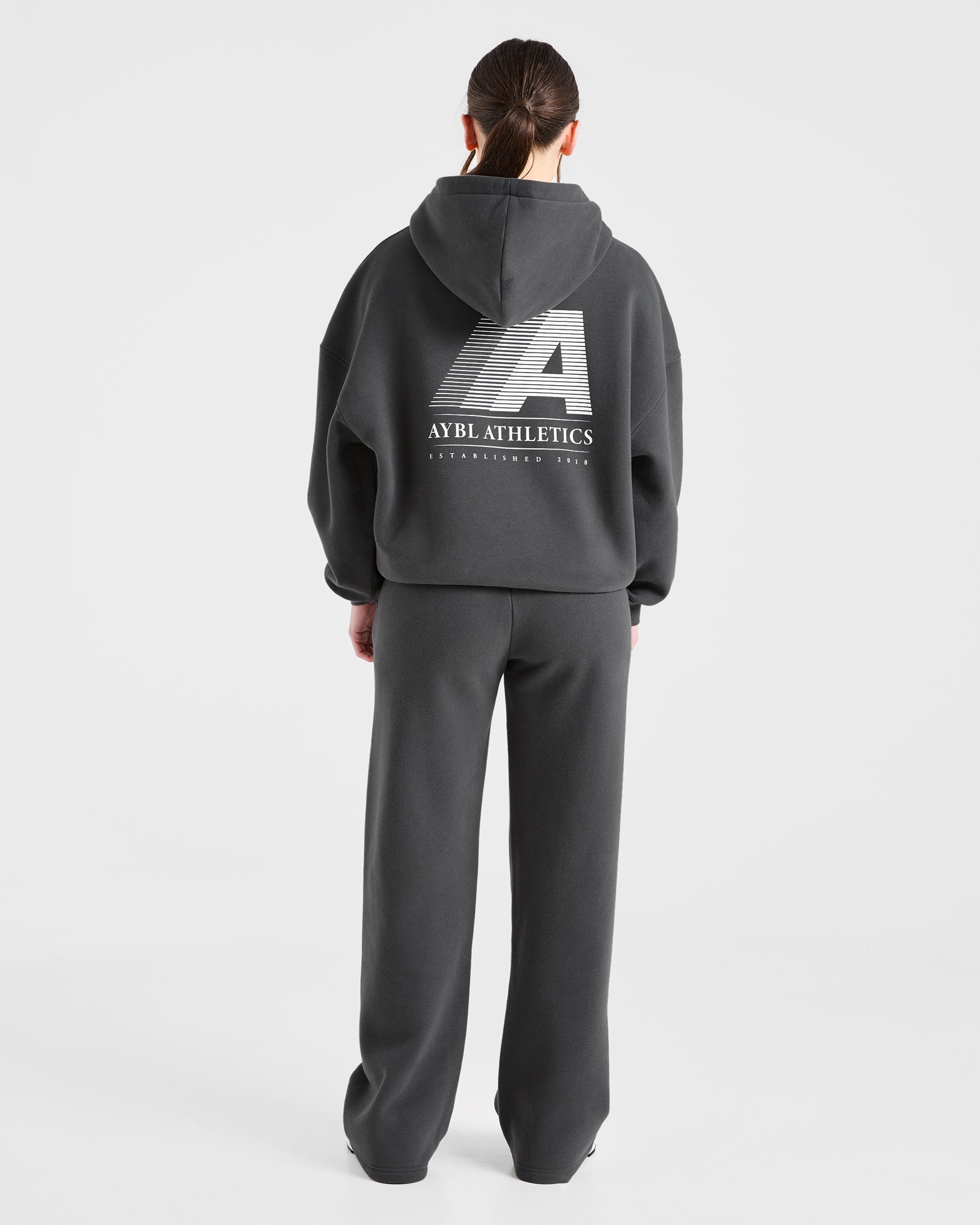 Image 3 from Retro Athletics Oversized Hoodie - Charcoal