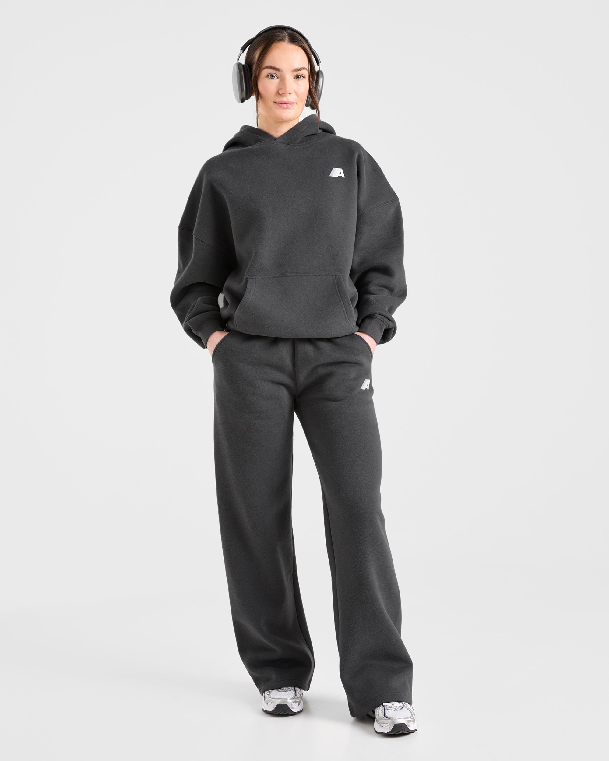 Image 7 from Retro Athletics Oversized Hoodie - Charcoal