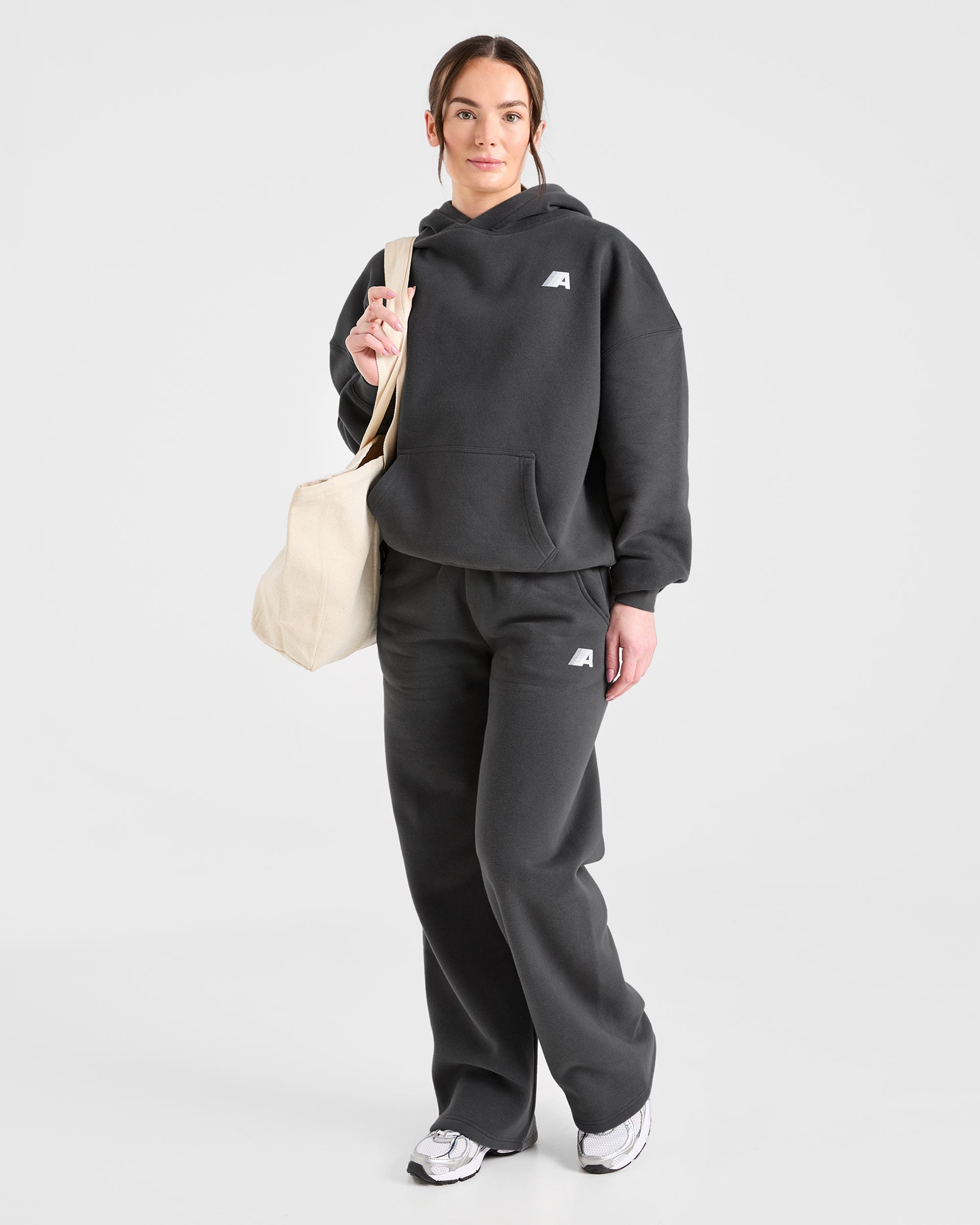 Image 5 from Retro Athletics Oversized Straight Leg Joggers - Charcoal