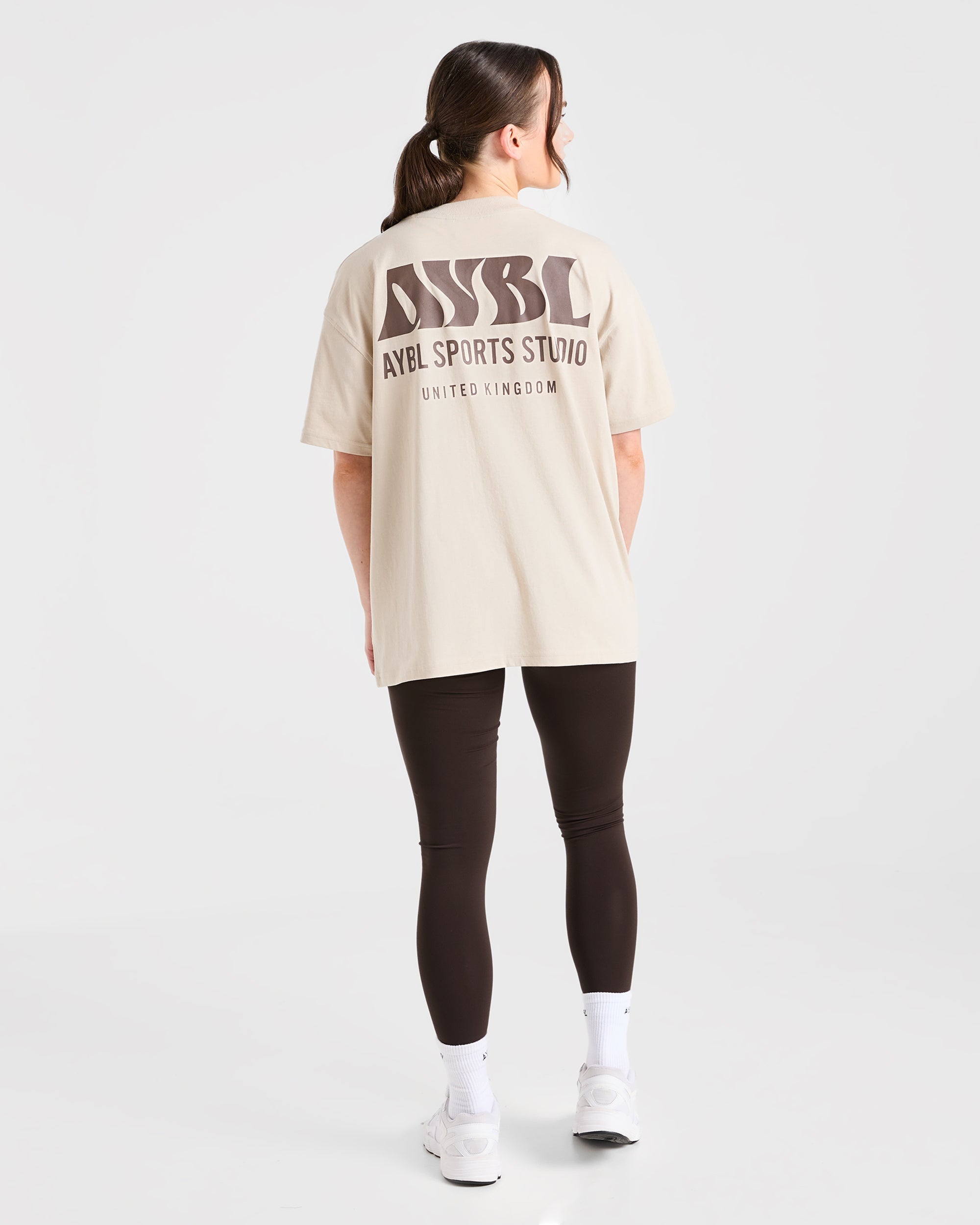 AYBL Sports Studio Oversized T Shirt - Beige