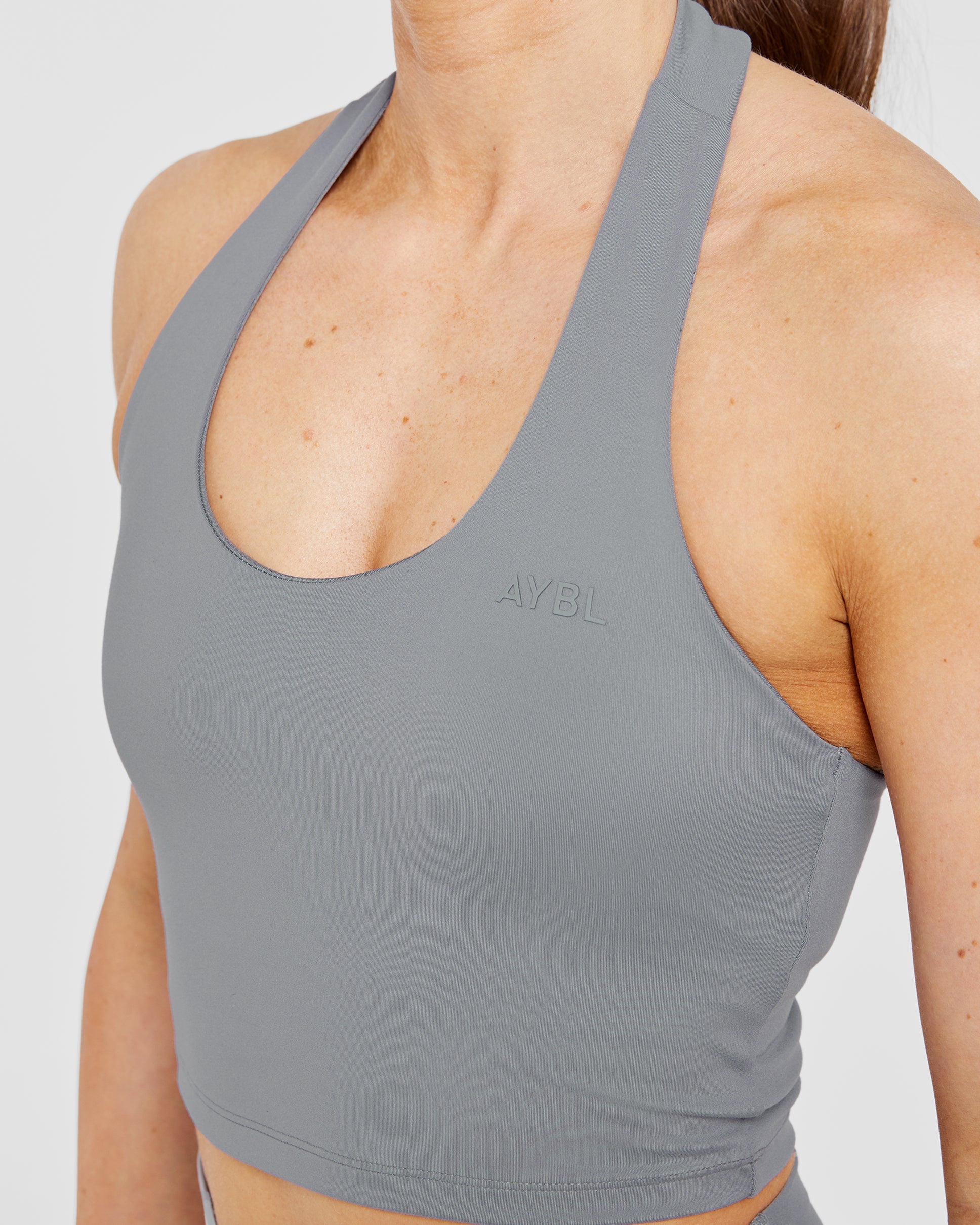 Staple Halterneck Crop Top - Grey