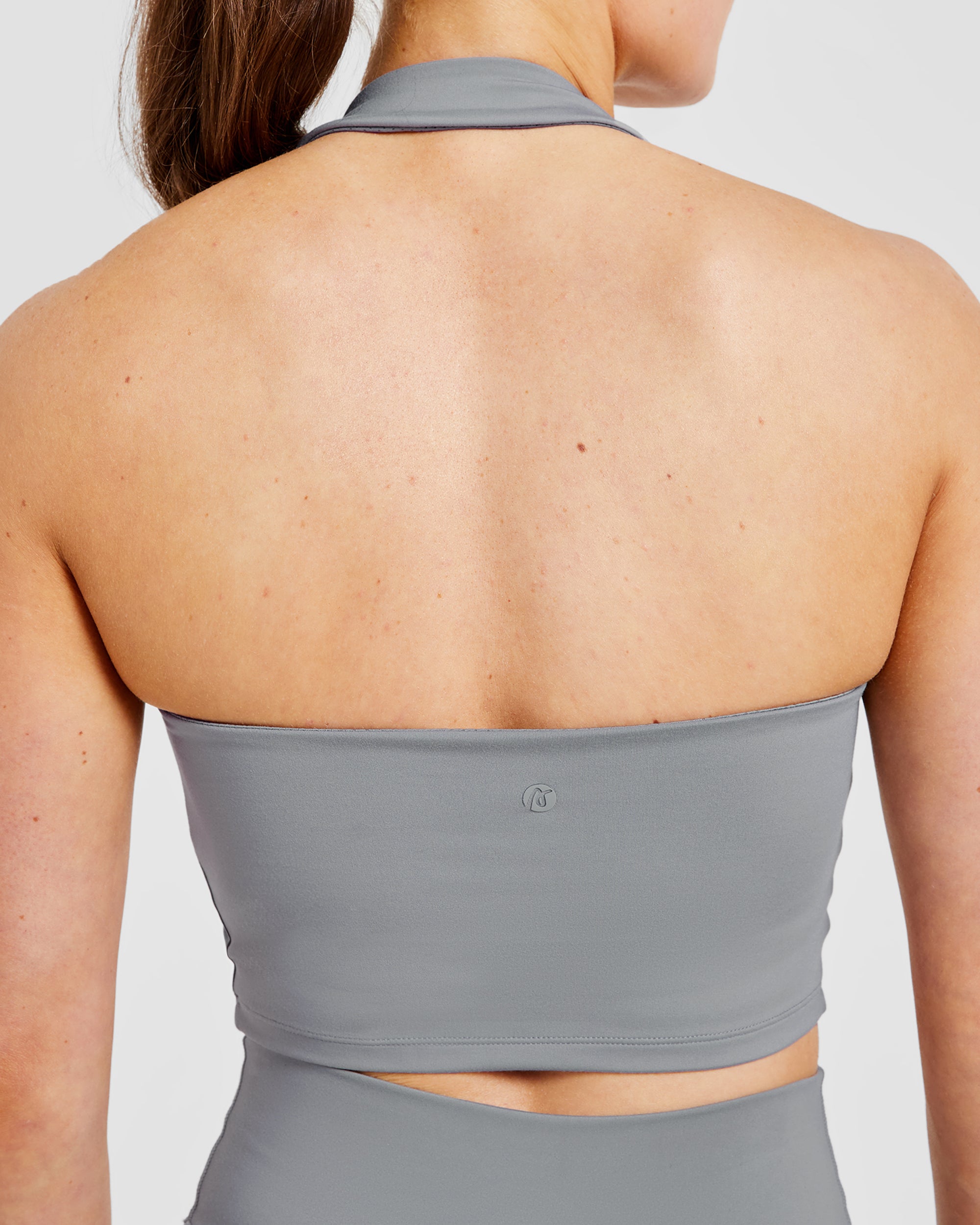 Staple Halterneck Crop Top - Grey