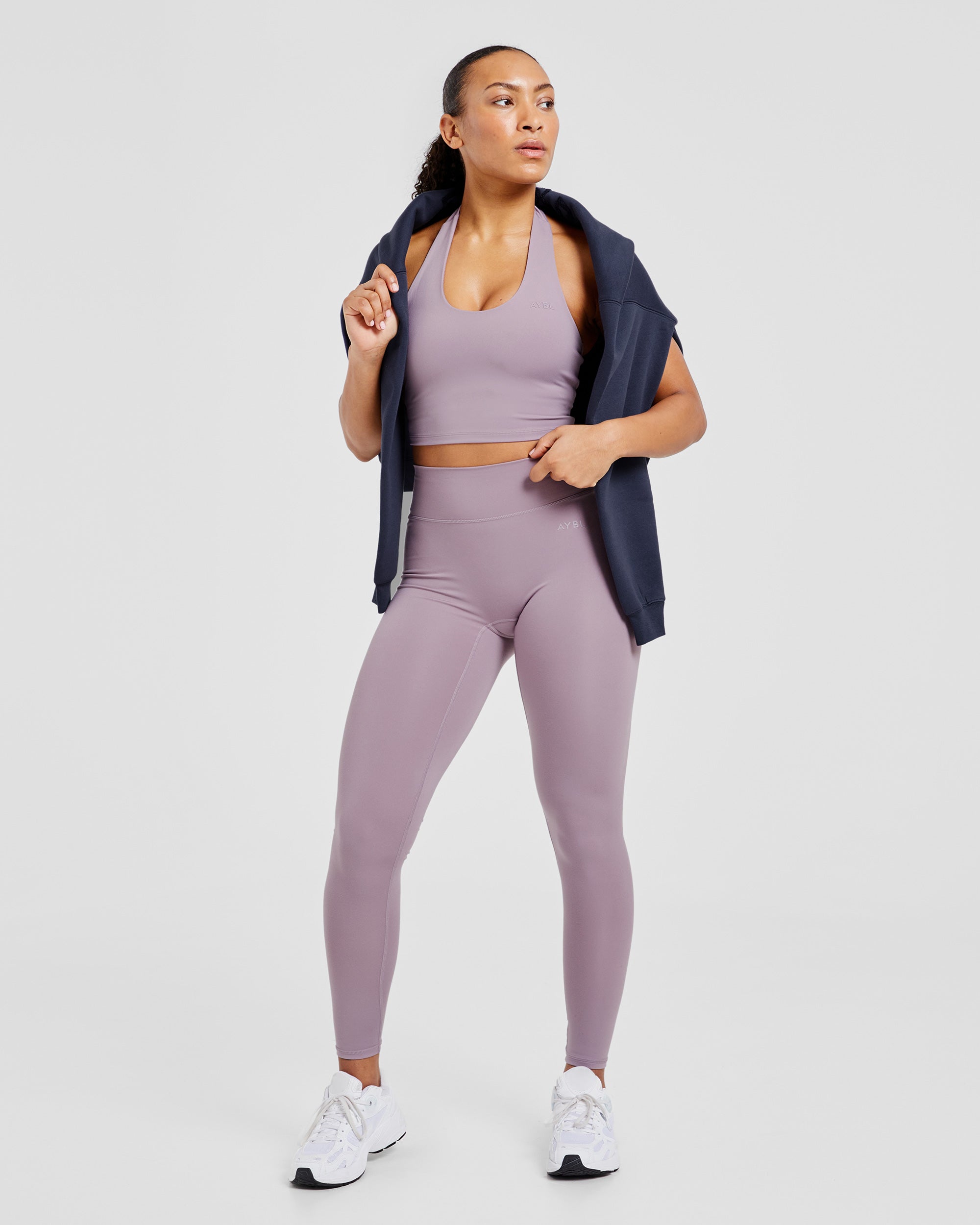 Staple Halterneck Crop Top - Mauve Purple