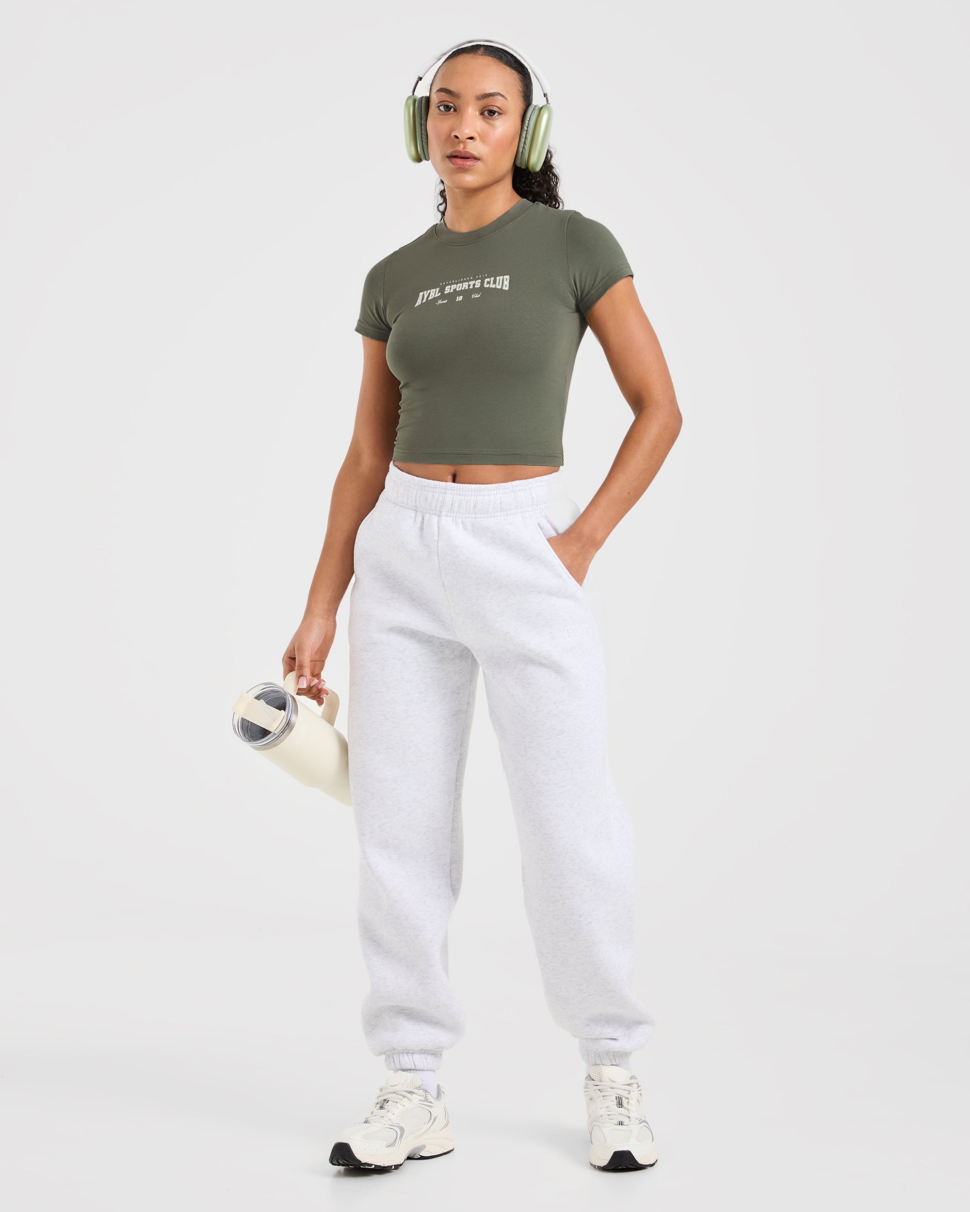 Image 8 from Sports Club Varsity Baby Tee - Forest Green