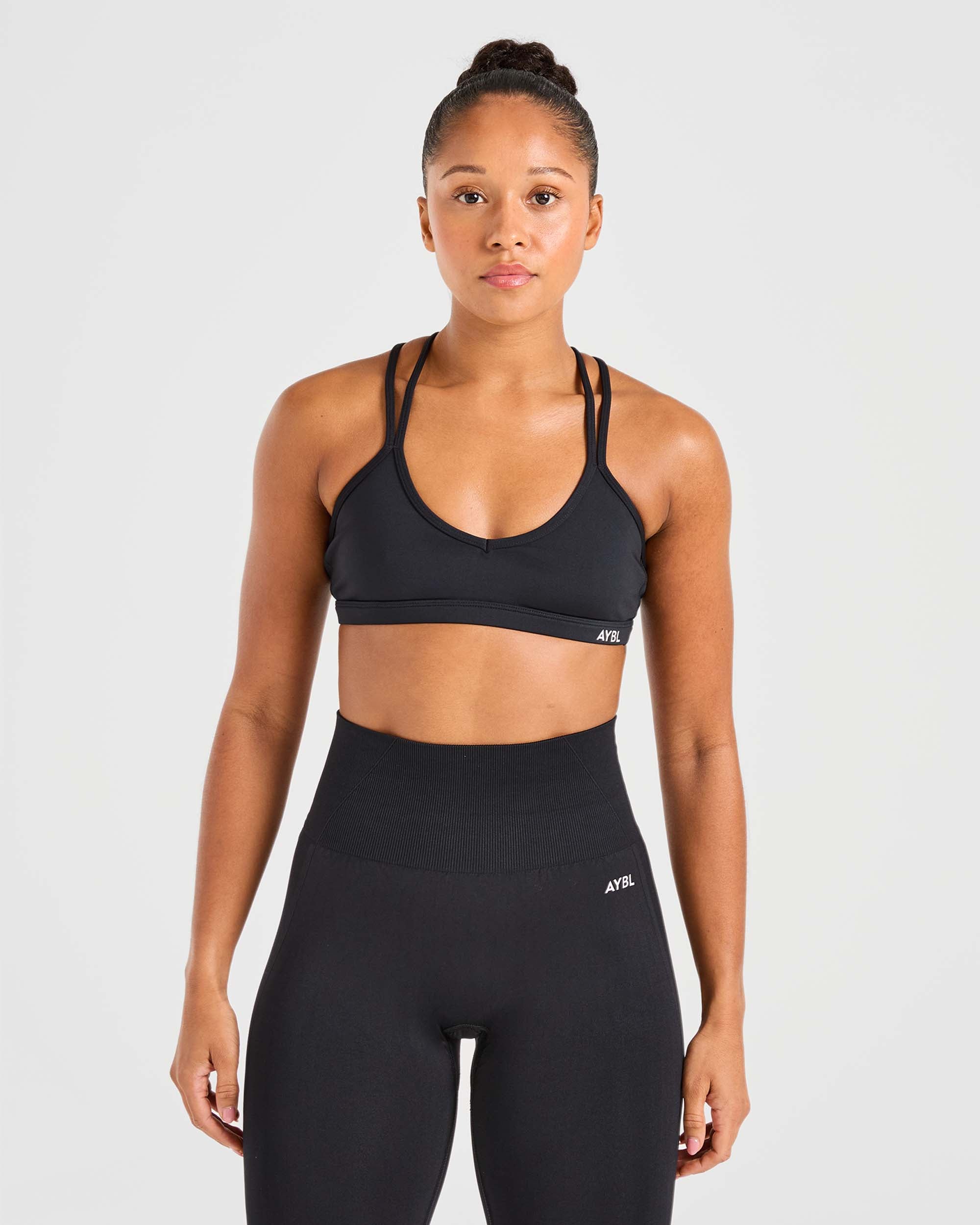 Essential Strappy Sports Bra Black