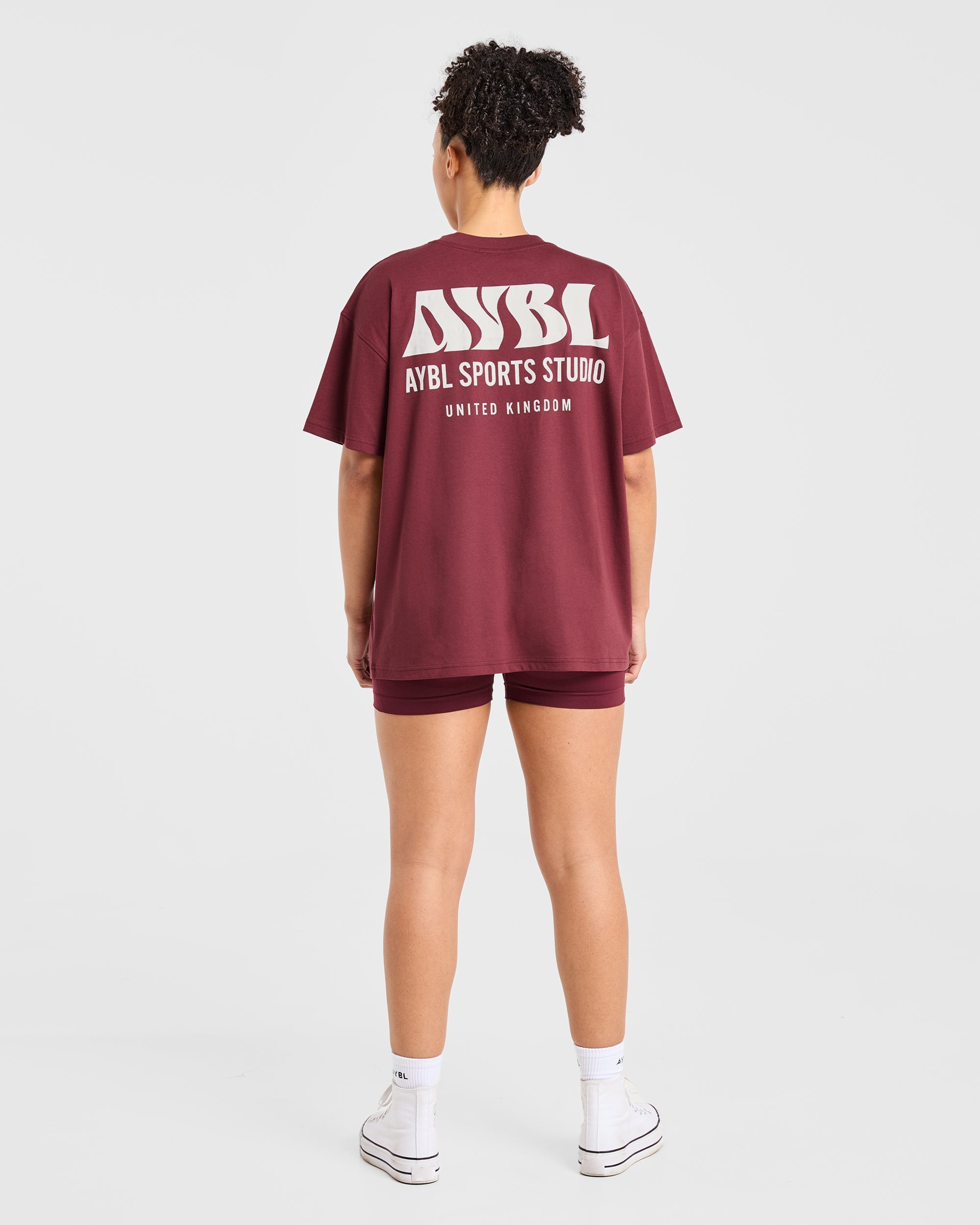 AYBL Sports Studio Oversized T Shirt - Burgundy