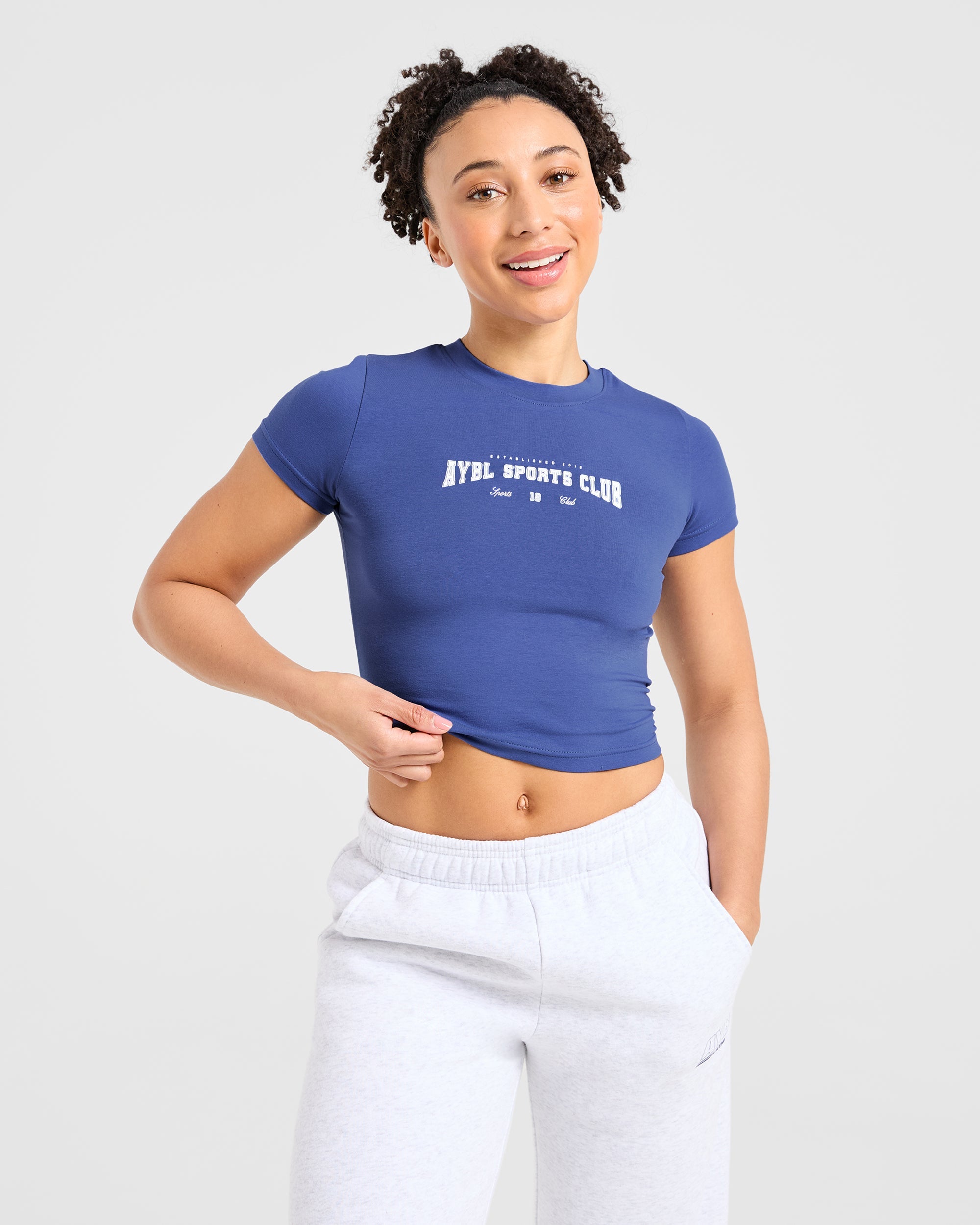 Image 8 from Sports Club Varsity Baby Tee - Cobalt