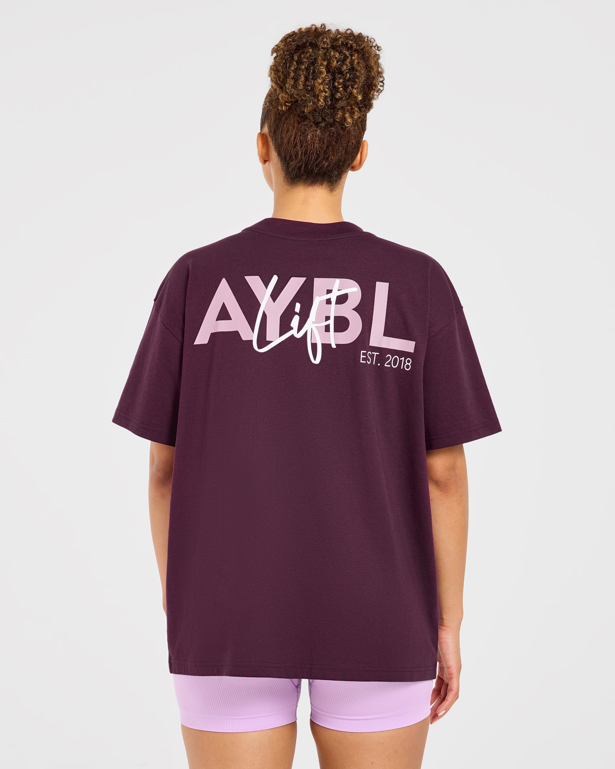 Lift Graphic Oversized T Shirt - Plum