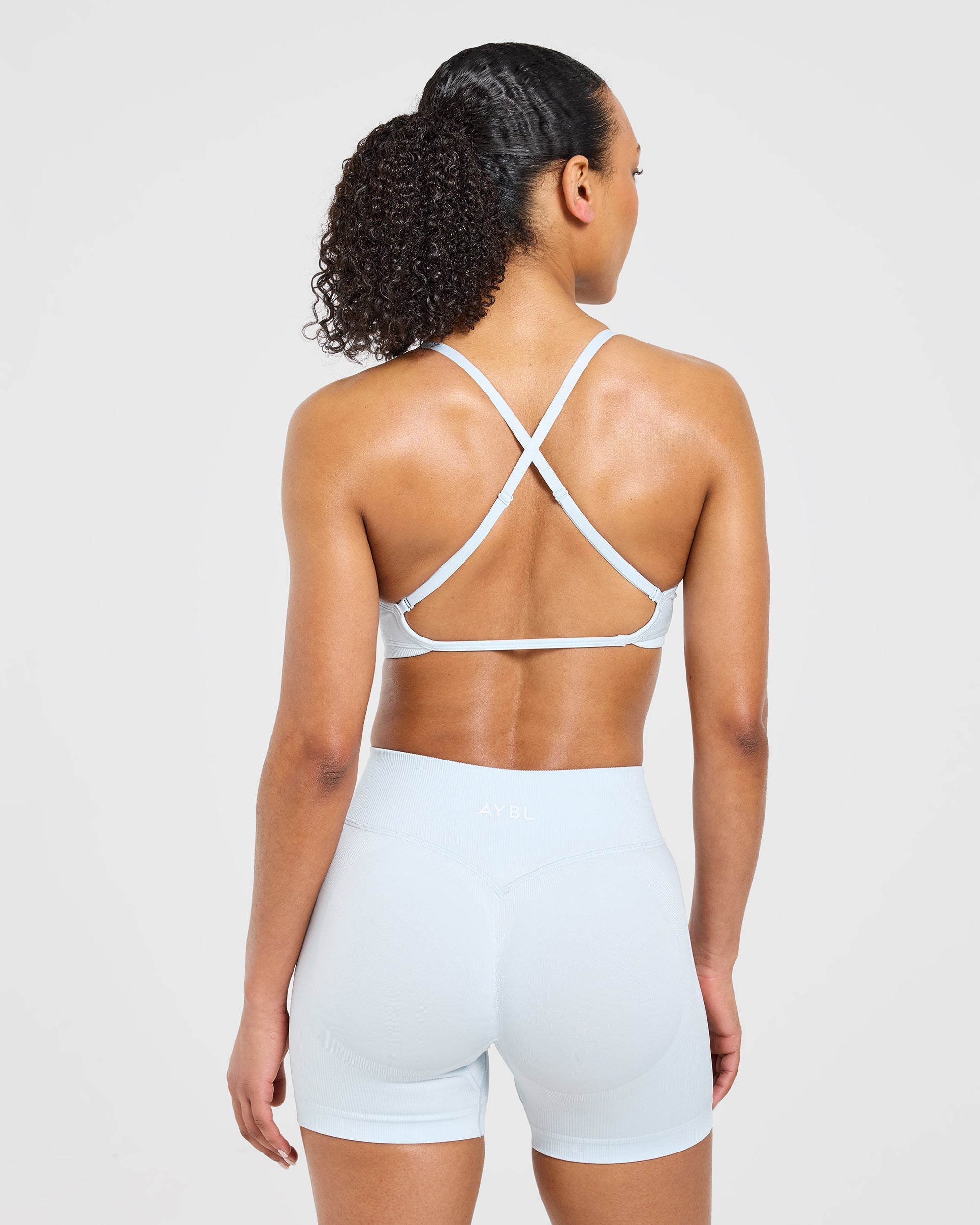 Adapt Seamless Strappy Sports Bra - Iced Blue