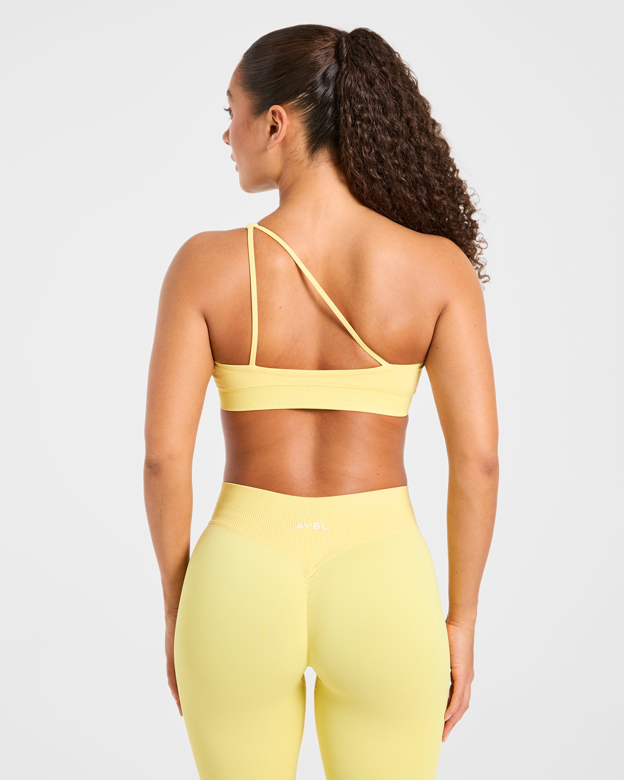 Enhance Seamless One Shoulder Sports Bra - Bright Yellow