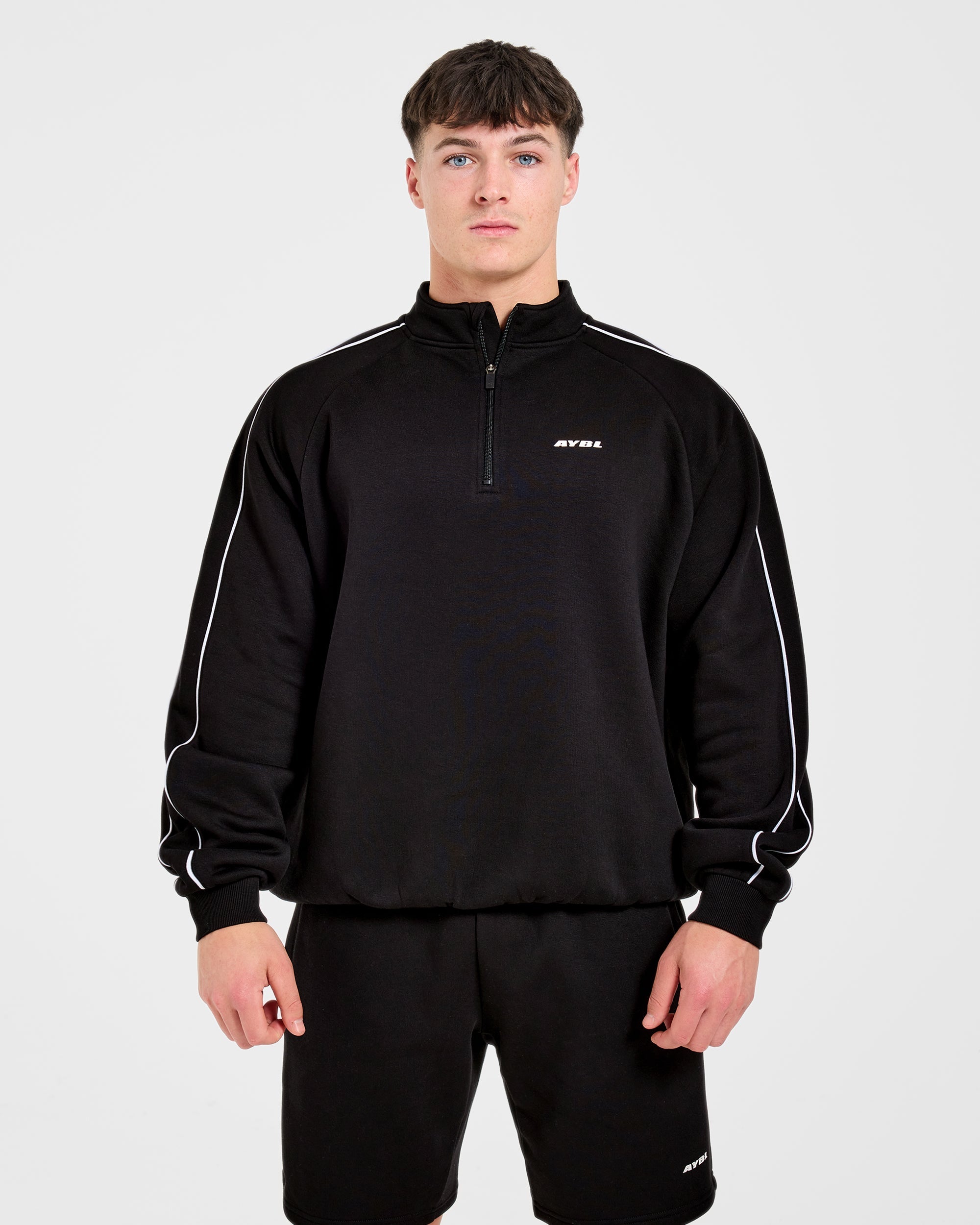 Restore Oversized 1/4 Zip Pullover - Black