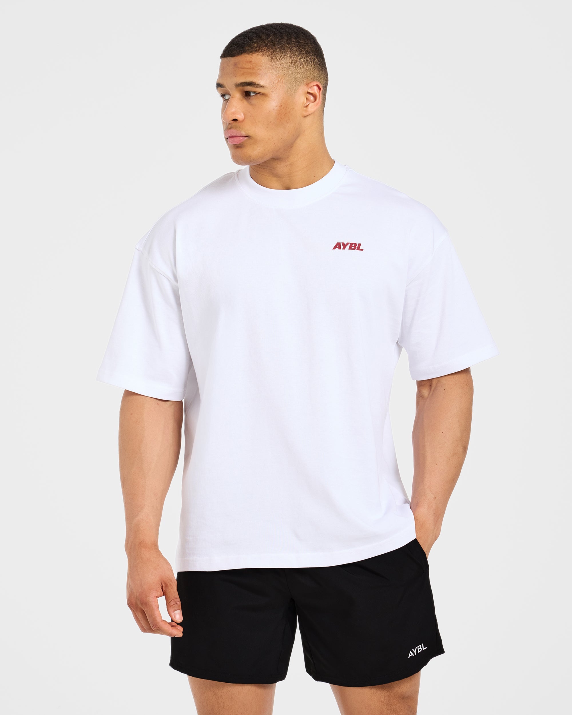 AYBL Sportswear 18 Oversized T Shirt - White/Red