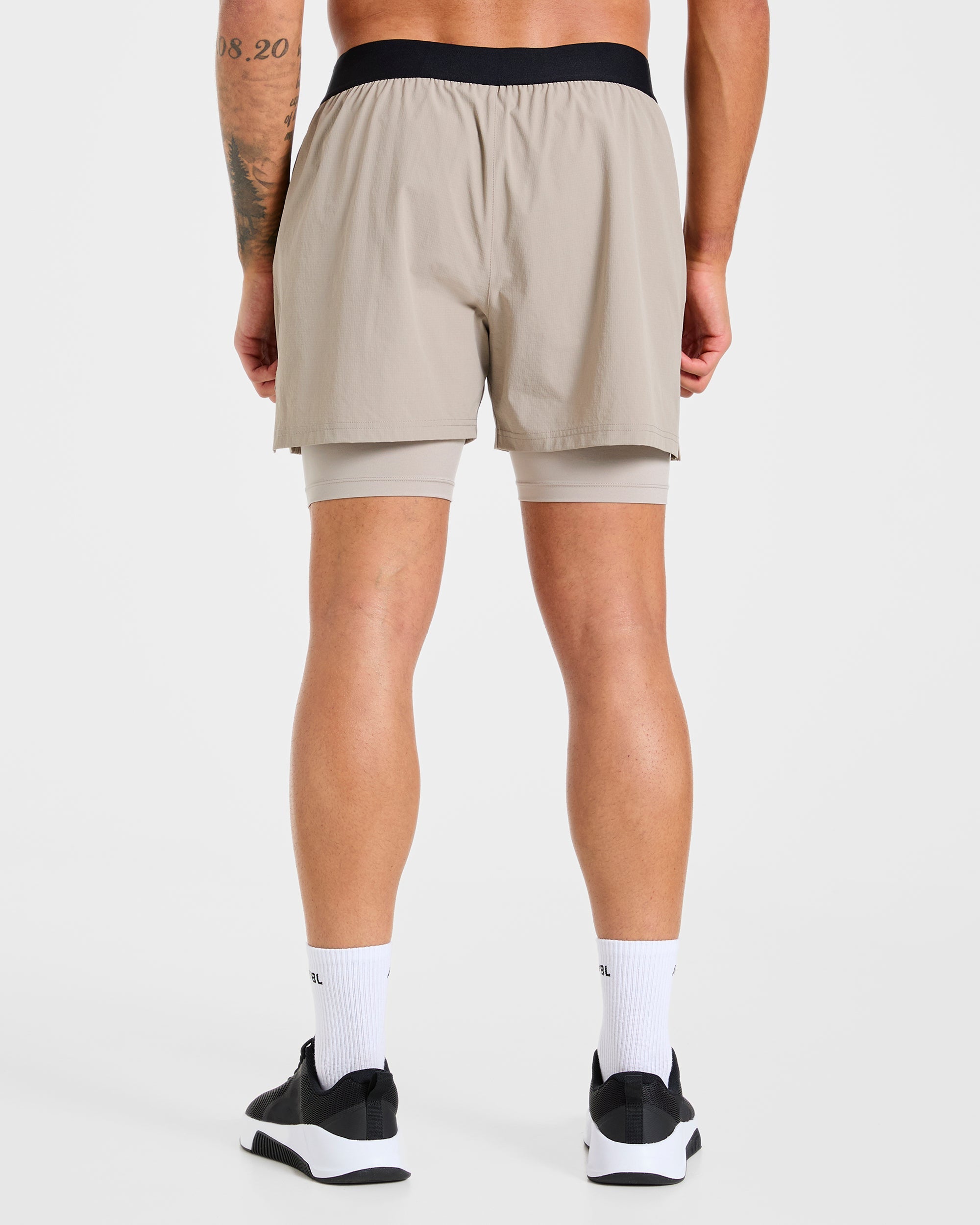 Signature 2 in 1 Shorts - Stone
