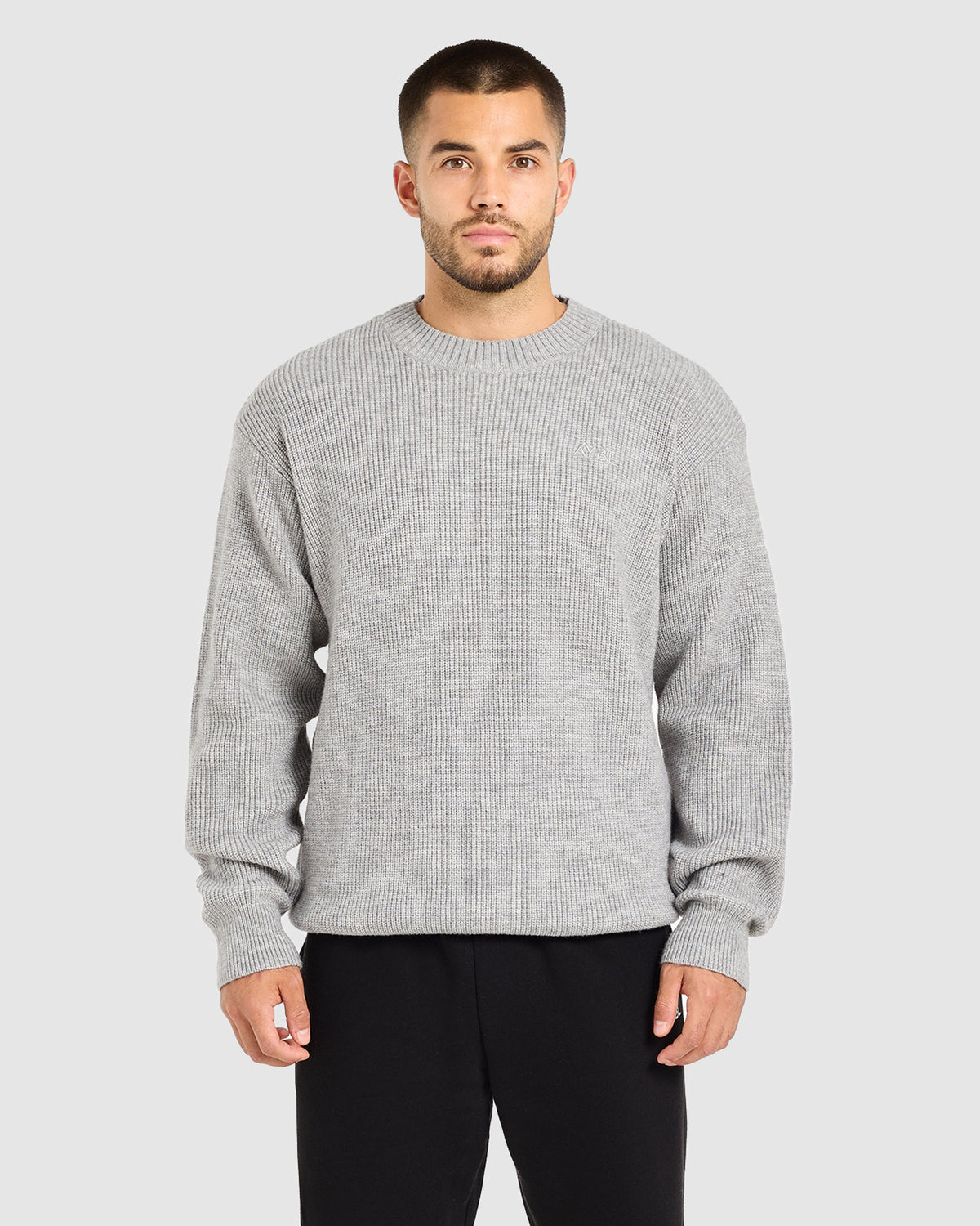 Signature Knitted Sweater - Grey Marl