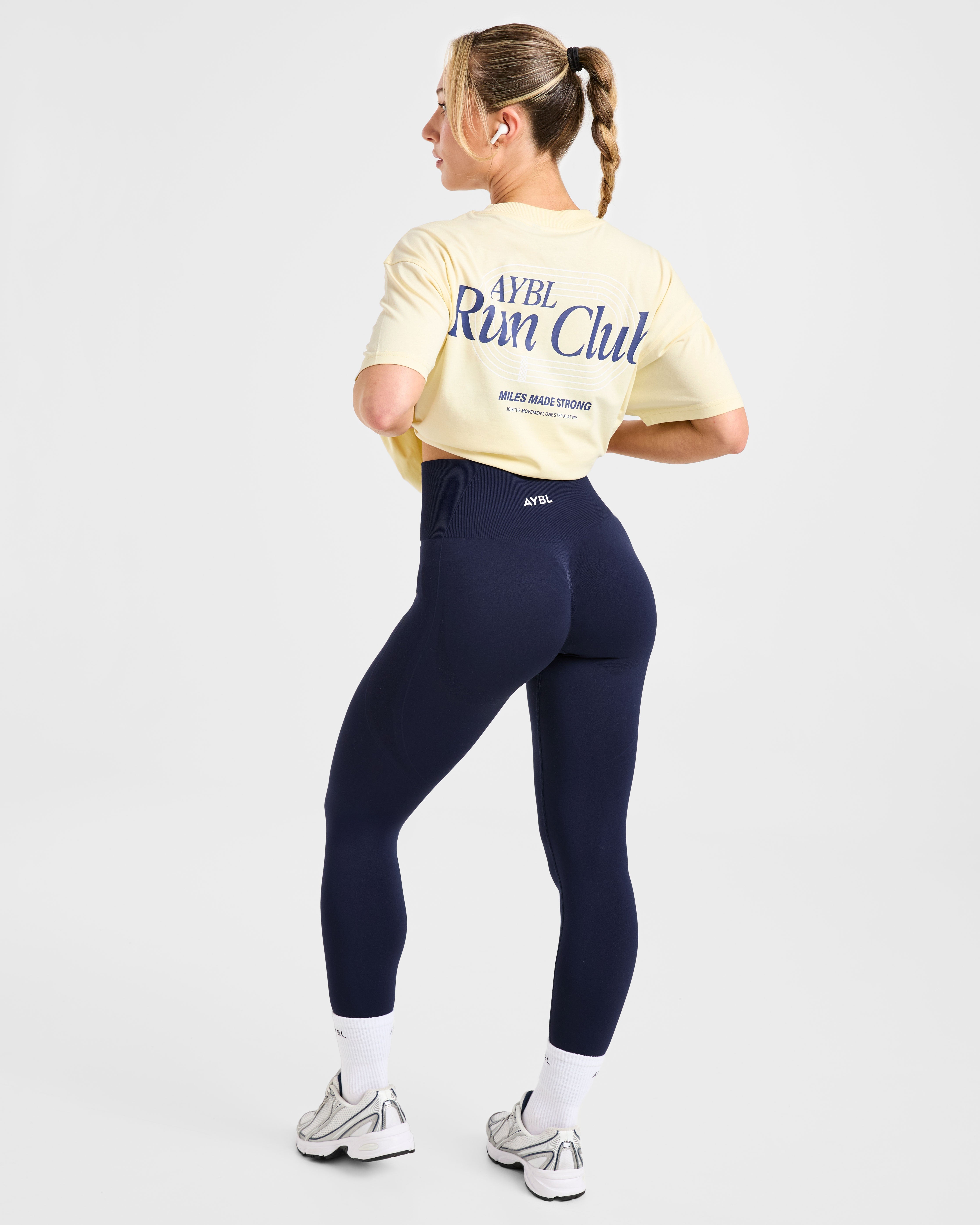 Run Club Oversized T Shirt - Butter Yellow