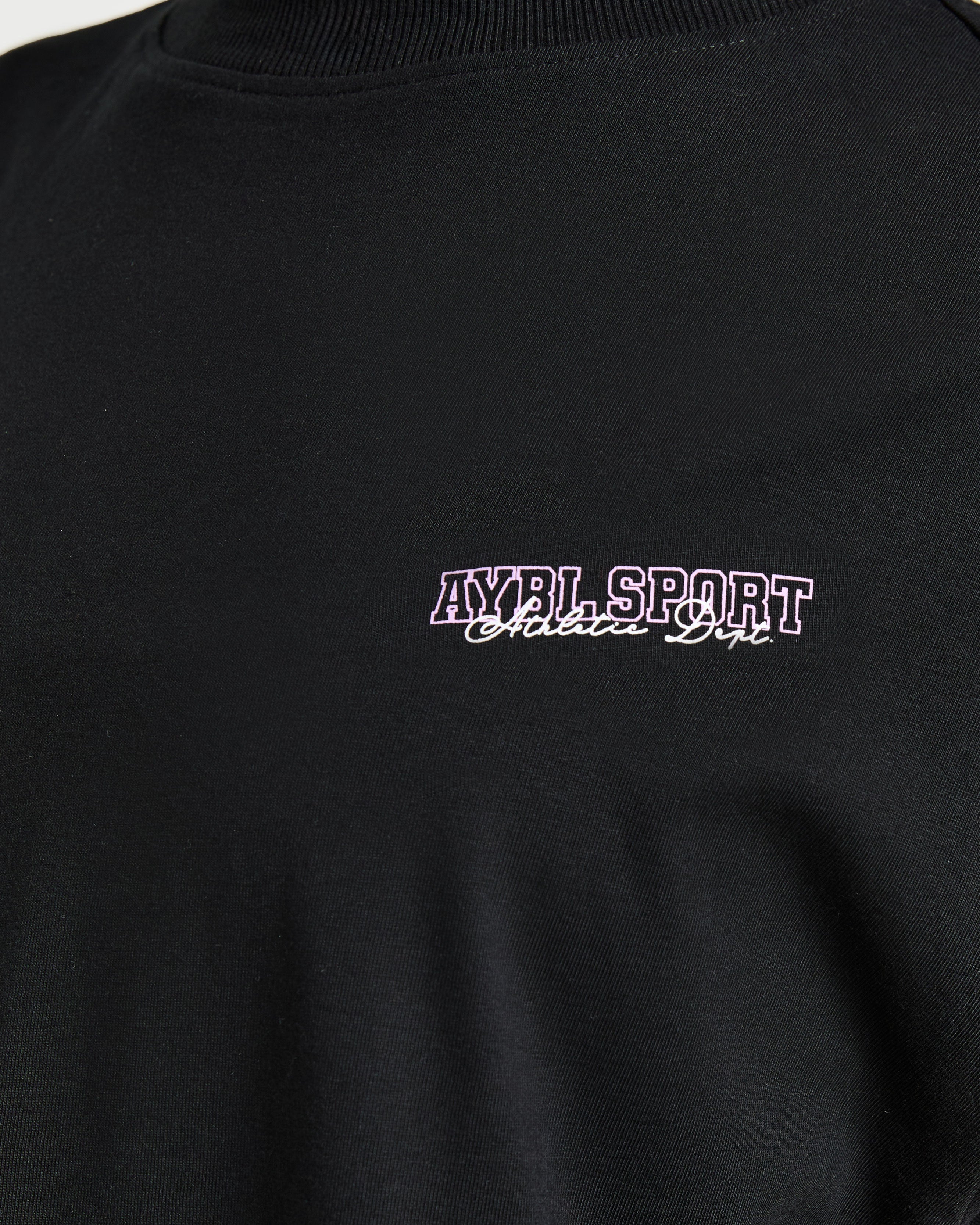 Varsity Dept Oversized T Shirt - Black/Lilac