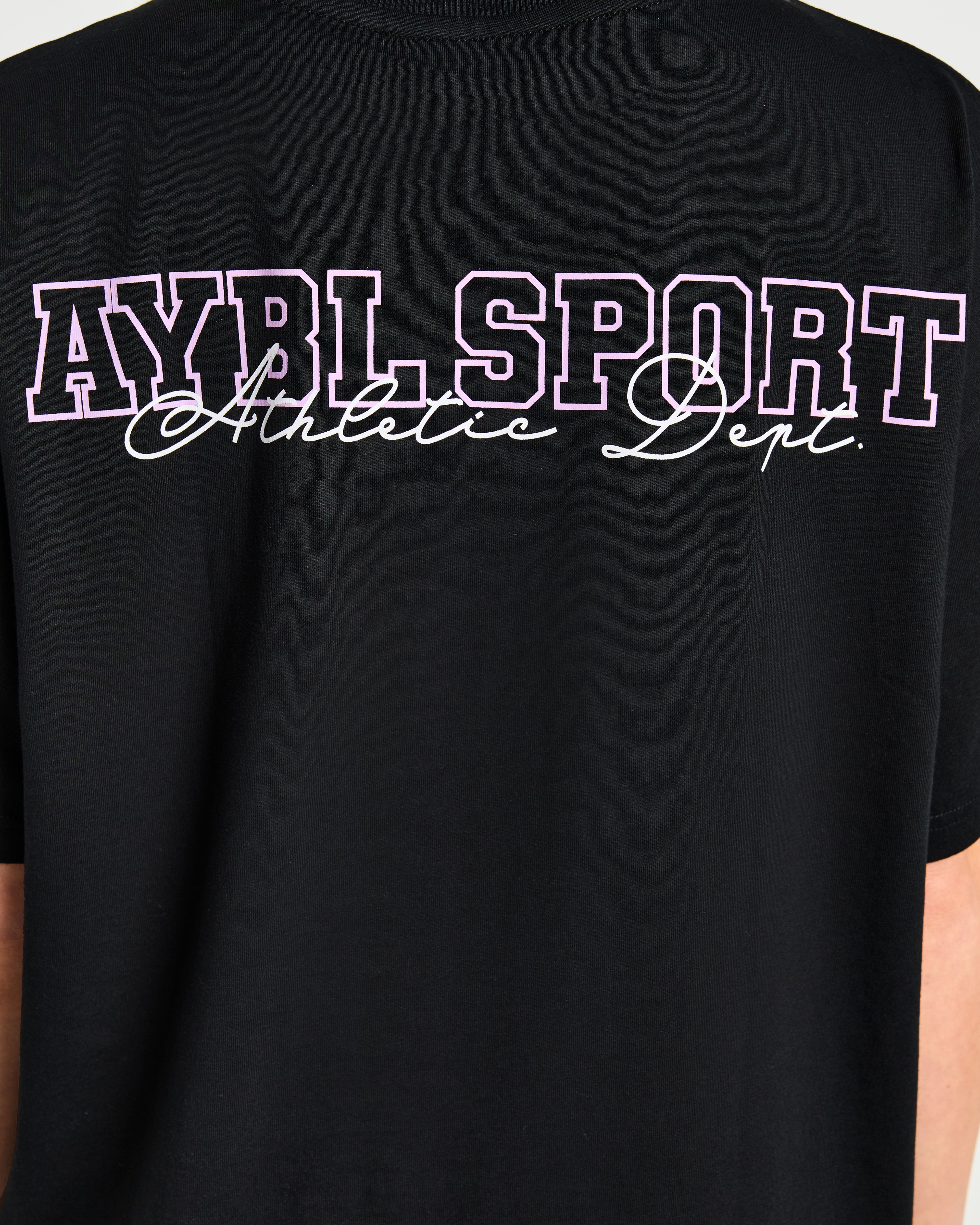 Varsity Dept Oversized T Shirt - Black/Lilac