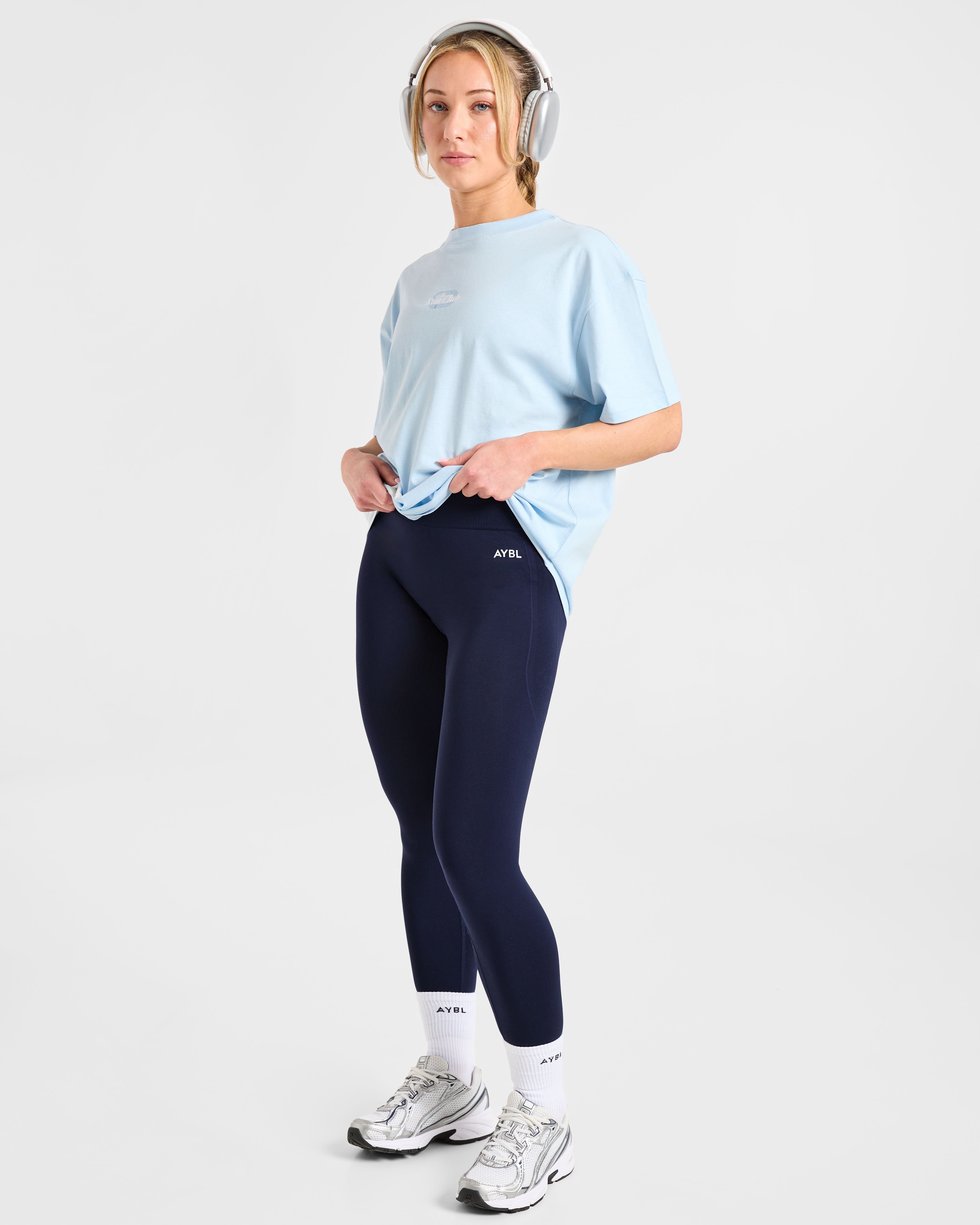 Run Club Oversized T Shirt - Blue