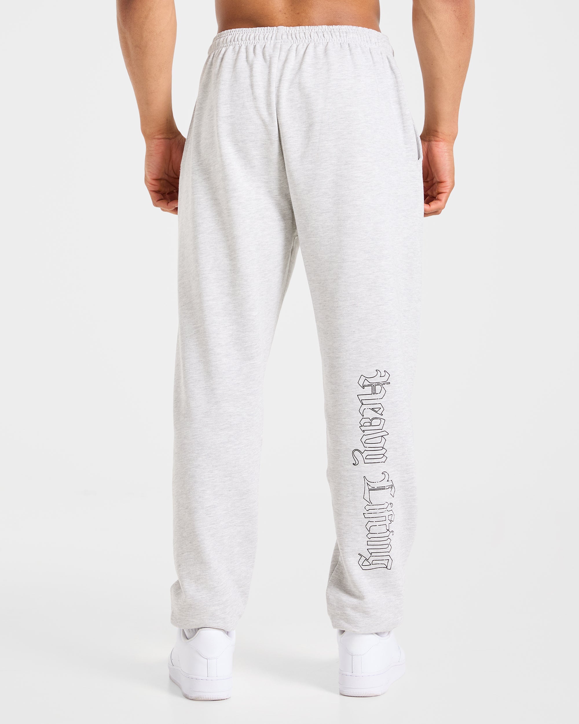 Heavy Lifting Gothic Oversized Joggers - Grey Marl