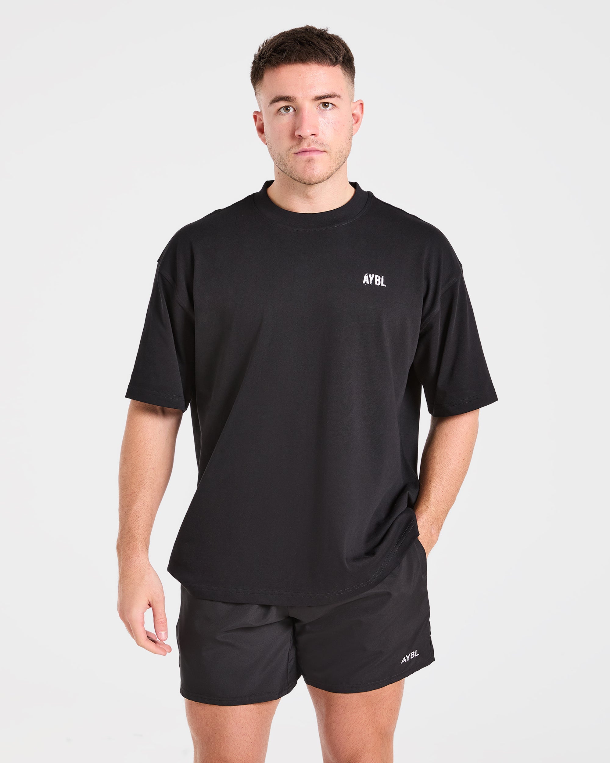 Gym Chalk Oversized T Shirt - Black