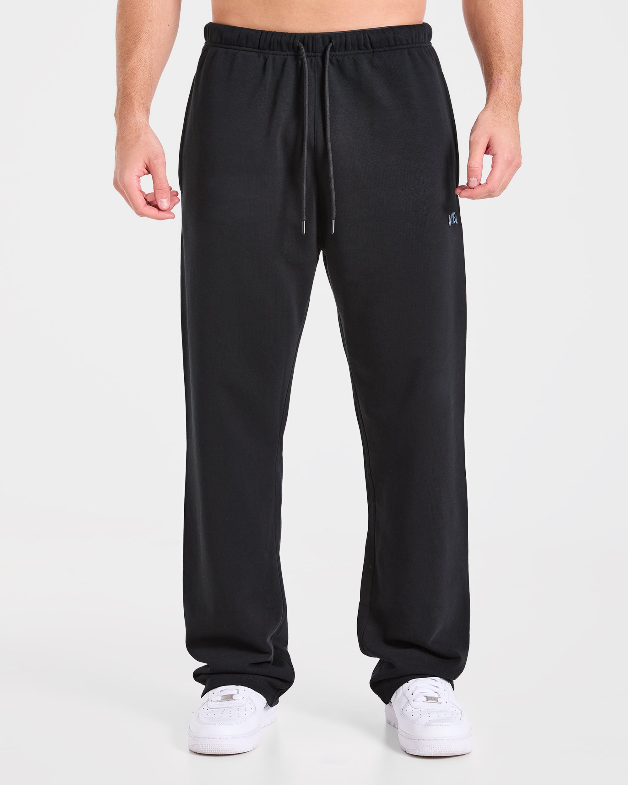 Strength Division Oversized Straight Leg Joggers - Black/Blue