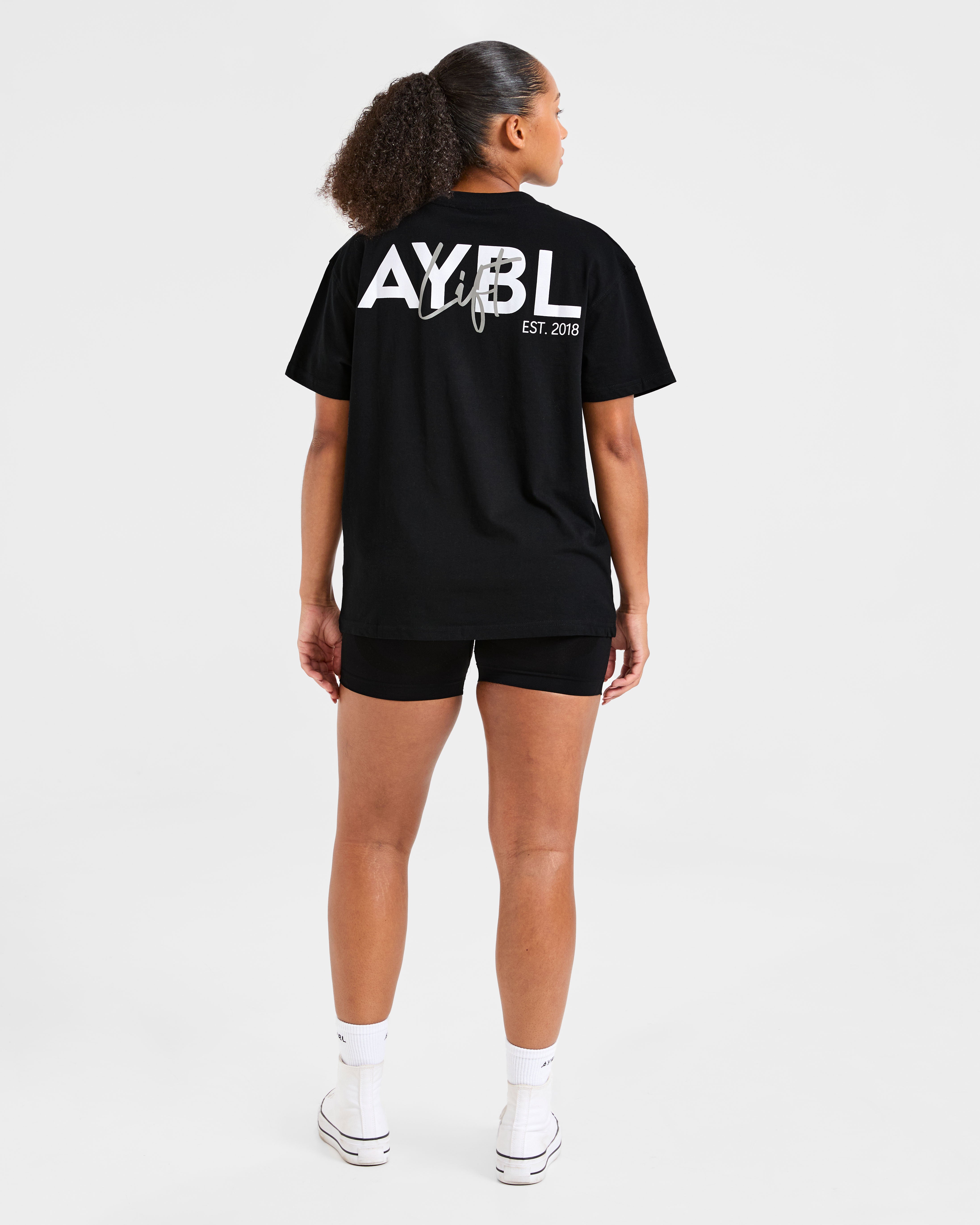 Lift Graphic Oversized T Shirt - Black