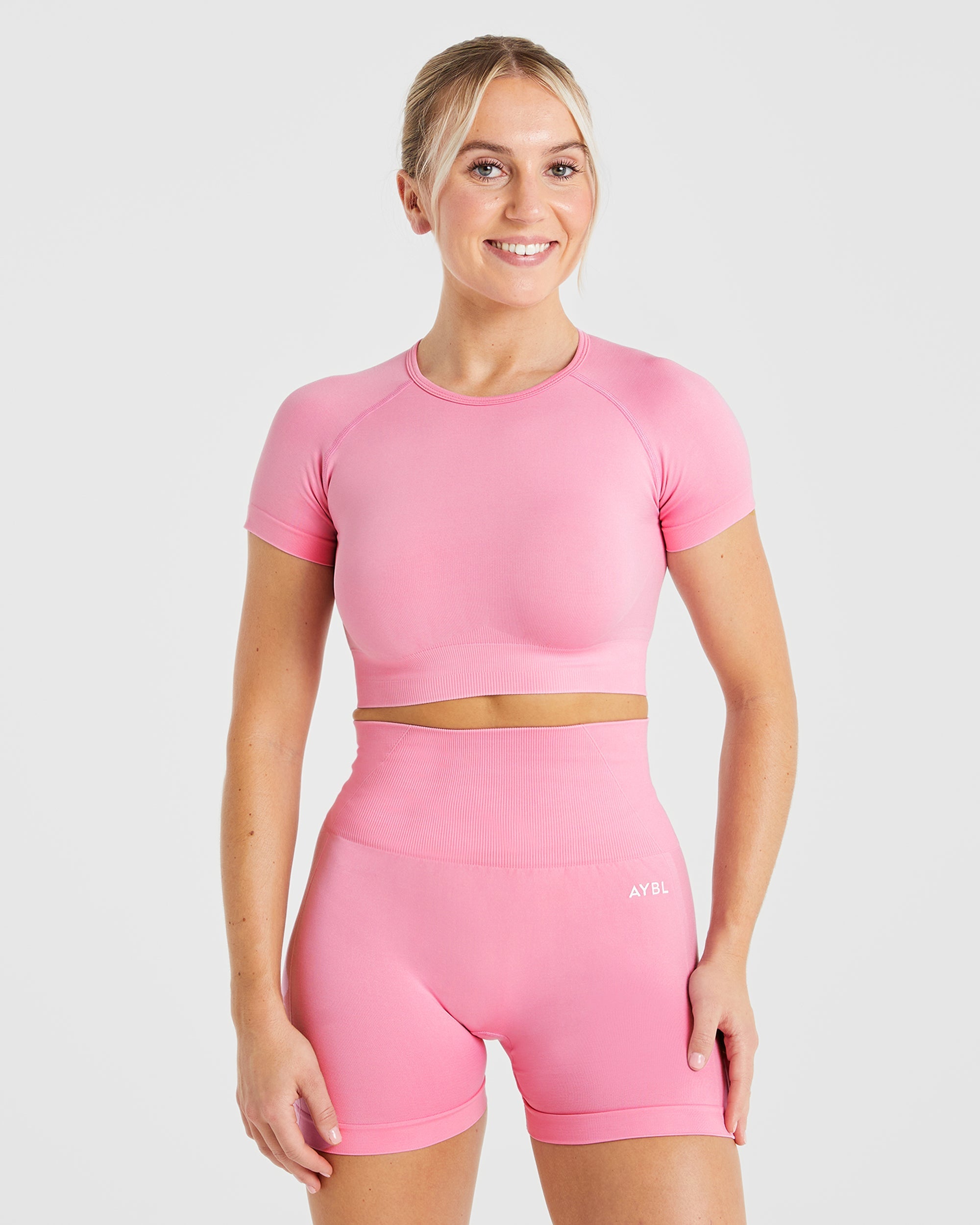 Empower Seamless Crop Top Baby Pink