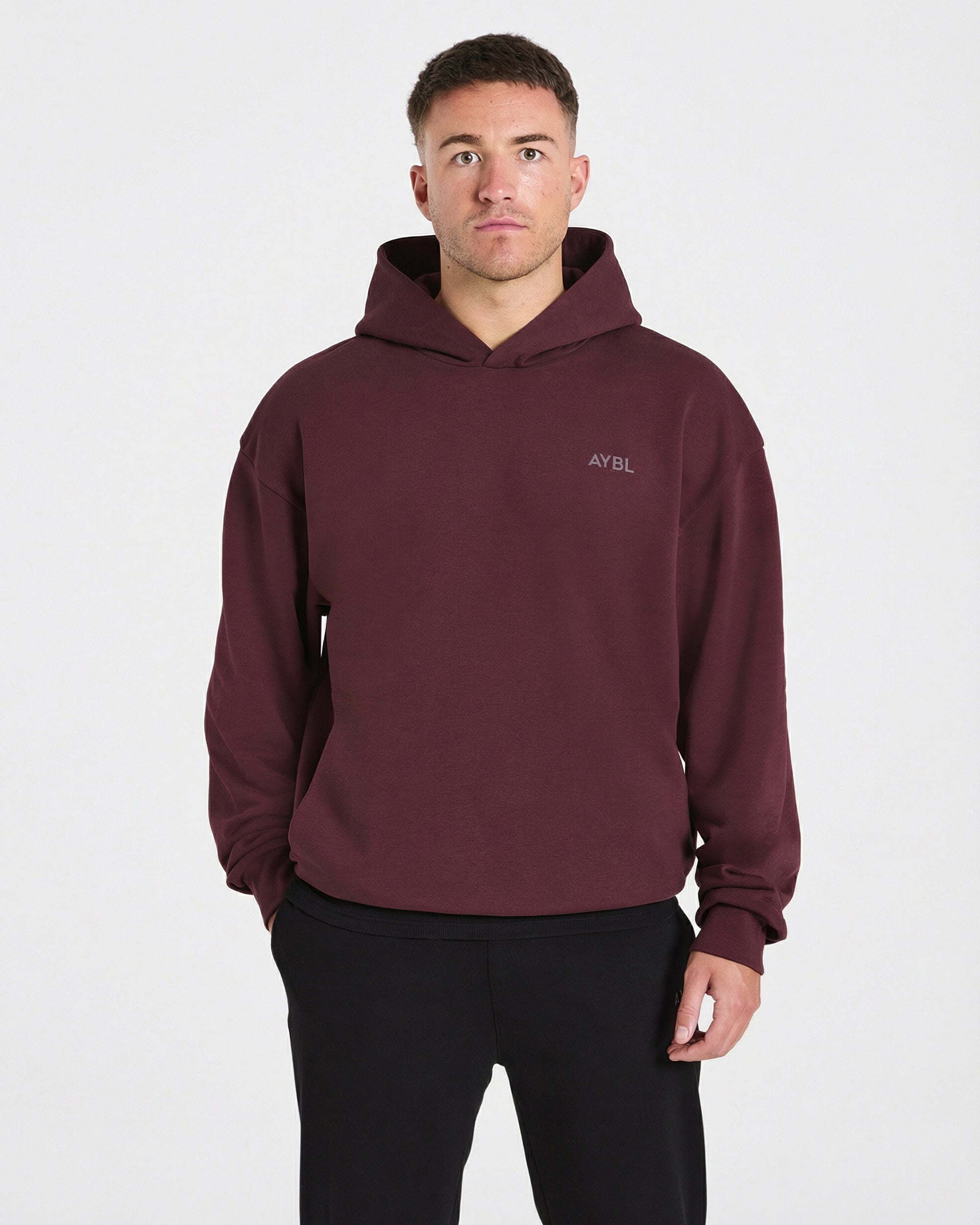 Essential Oversized Graphic Hoodie - Dusty Plum