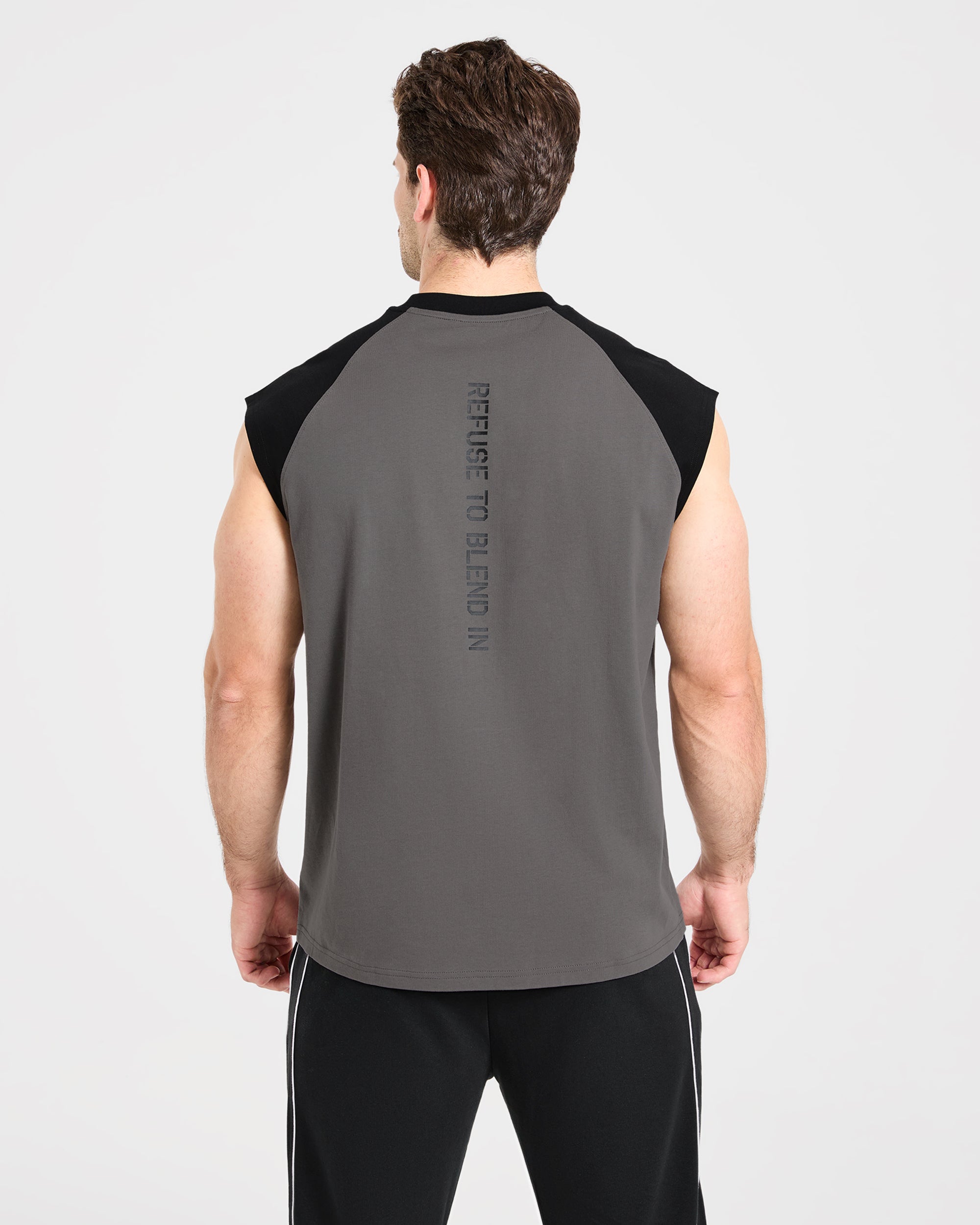 Cam Kissel x Contrast Oversized Tank - Charcoal/Black