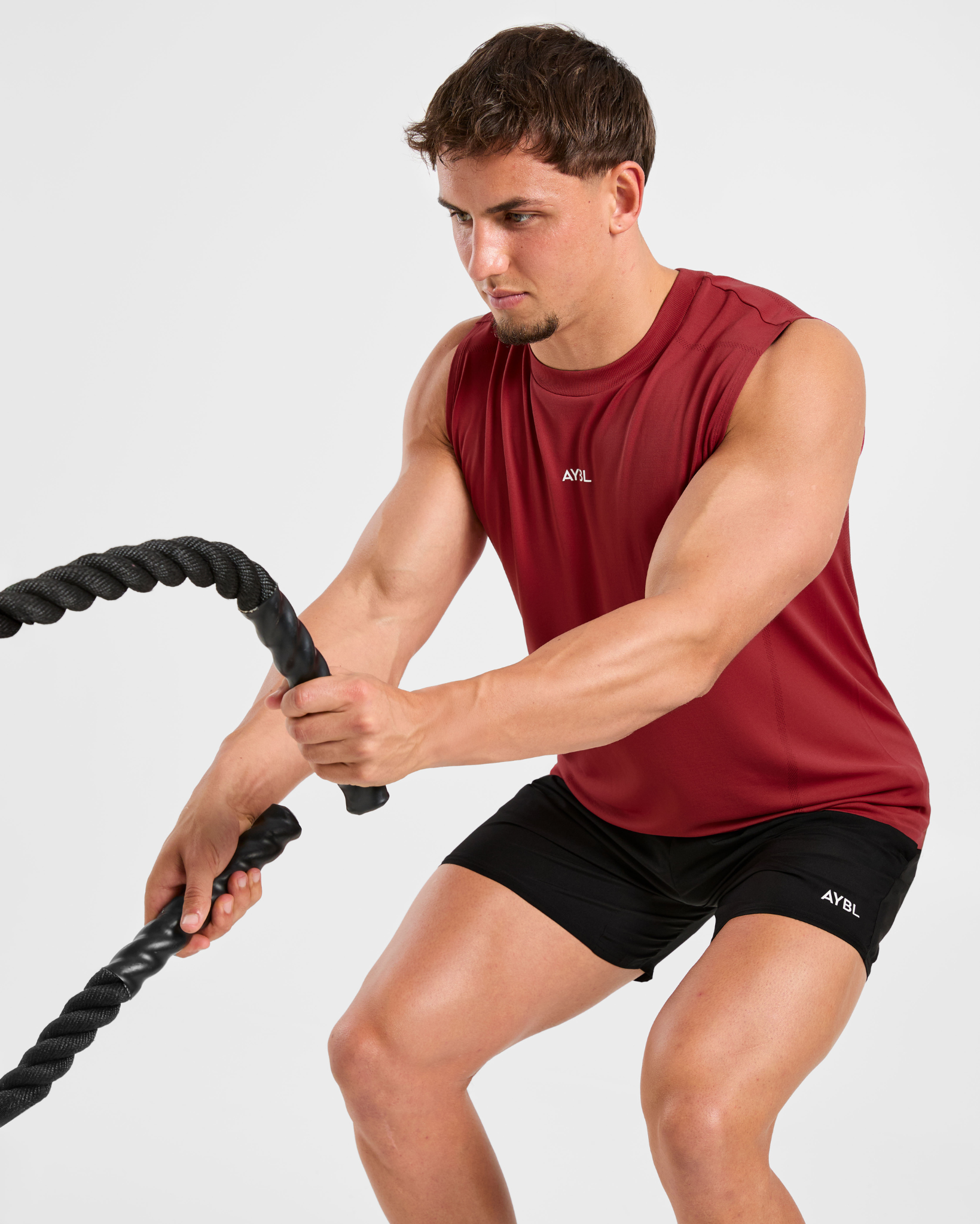 Attain Seamless Vest - Maroon Red