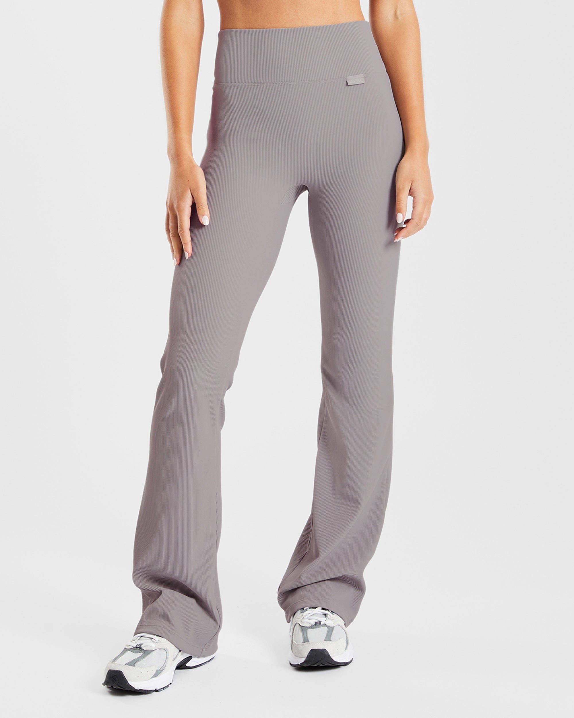 Sculpt Ribbed Flared Leggings Fog Grey AYBL