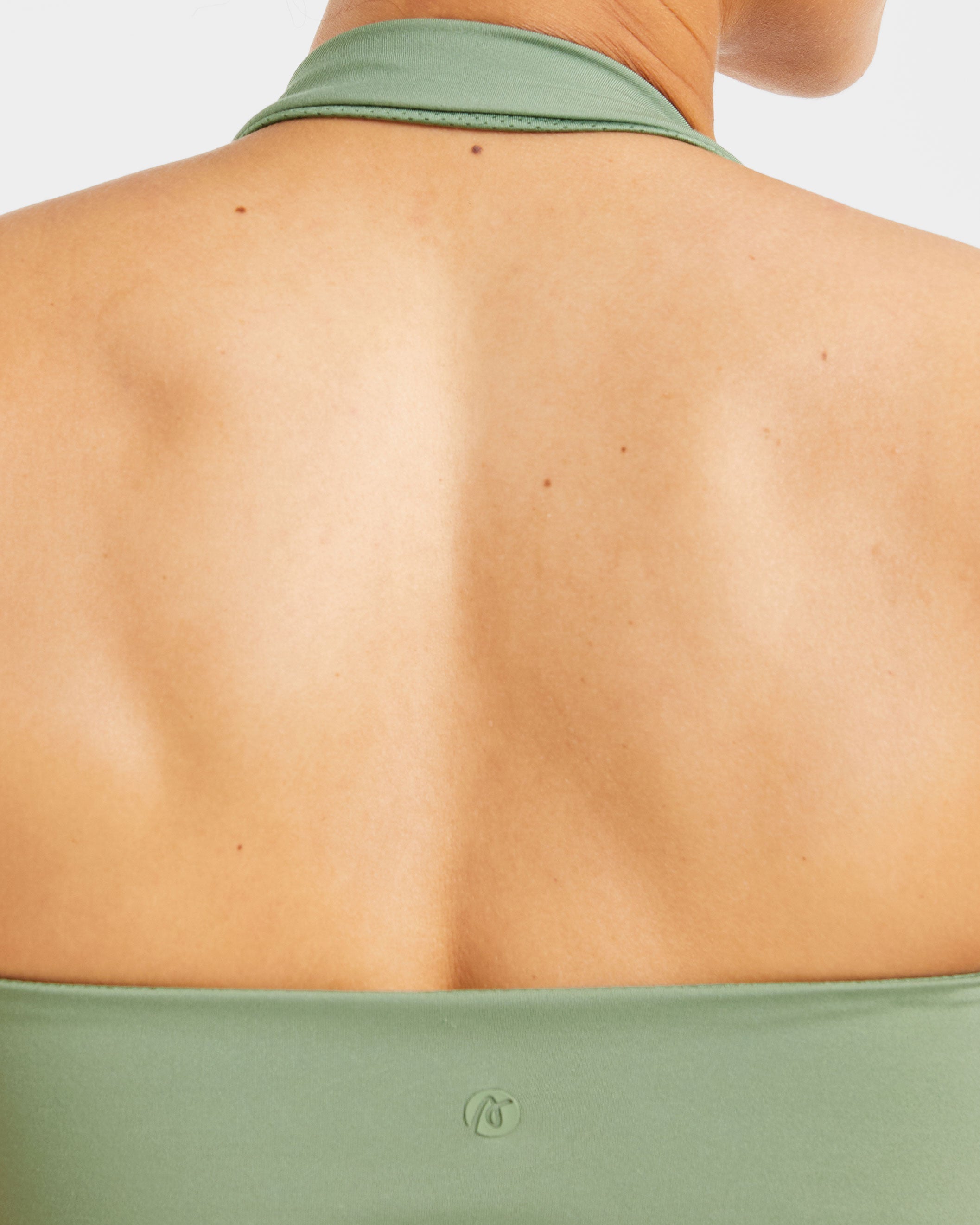 Staple Halterneck Crop Top - Olive Green