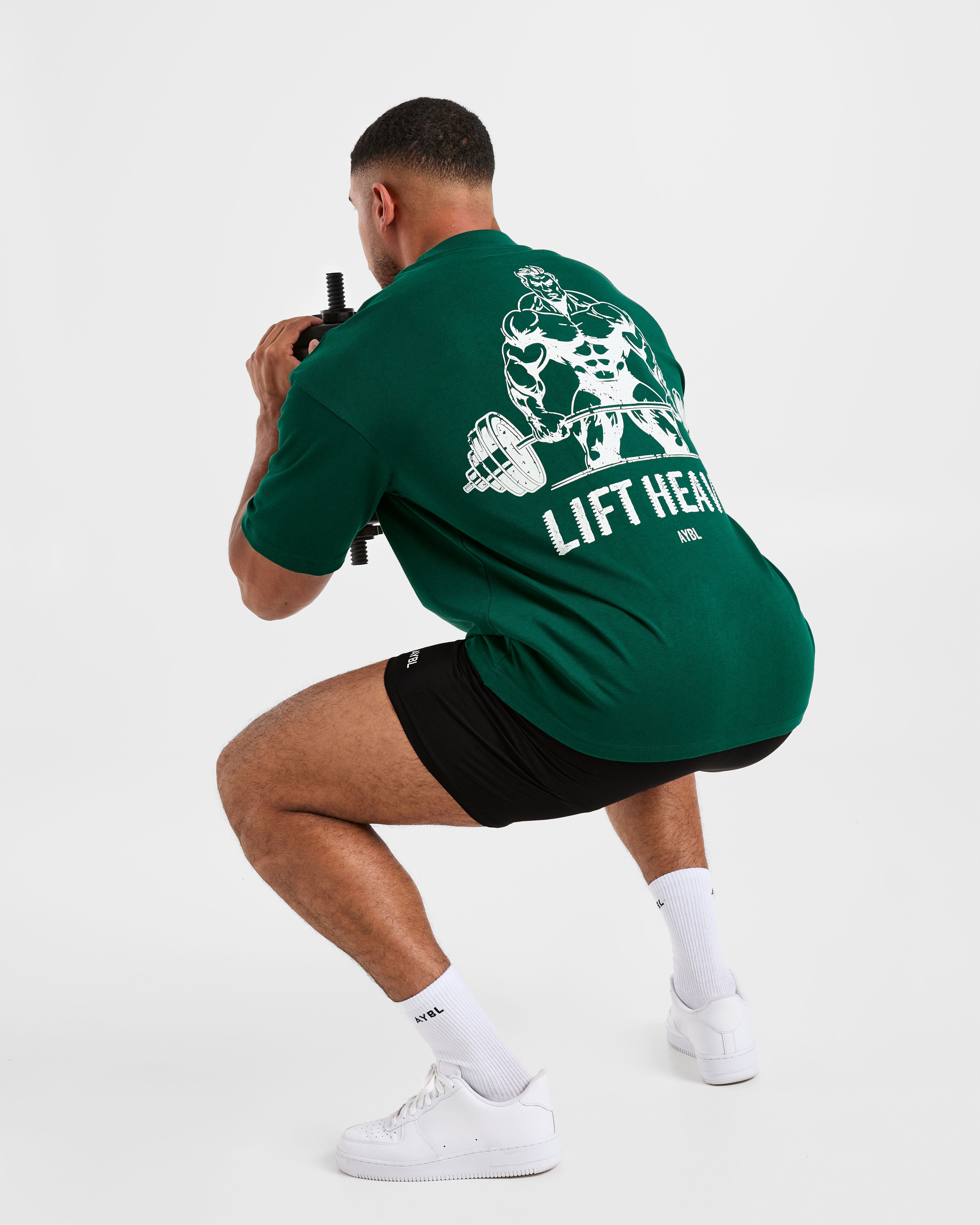 Lift Heavy Oversized T Shirt - Forest Green