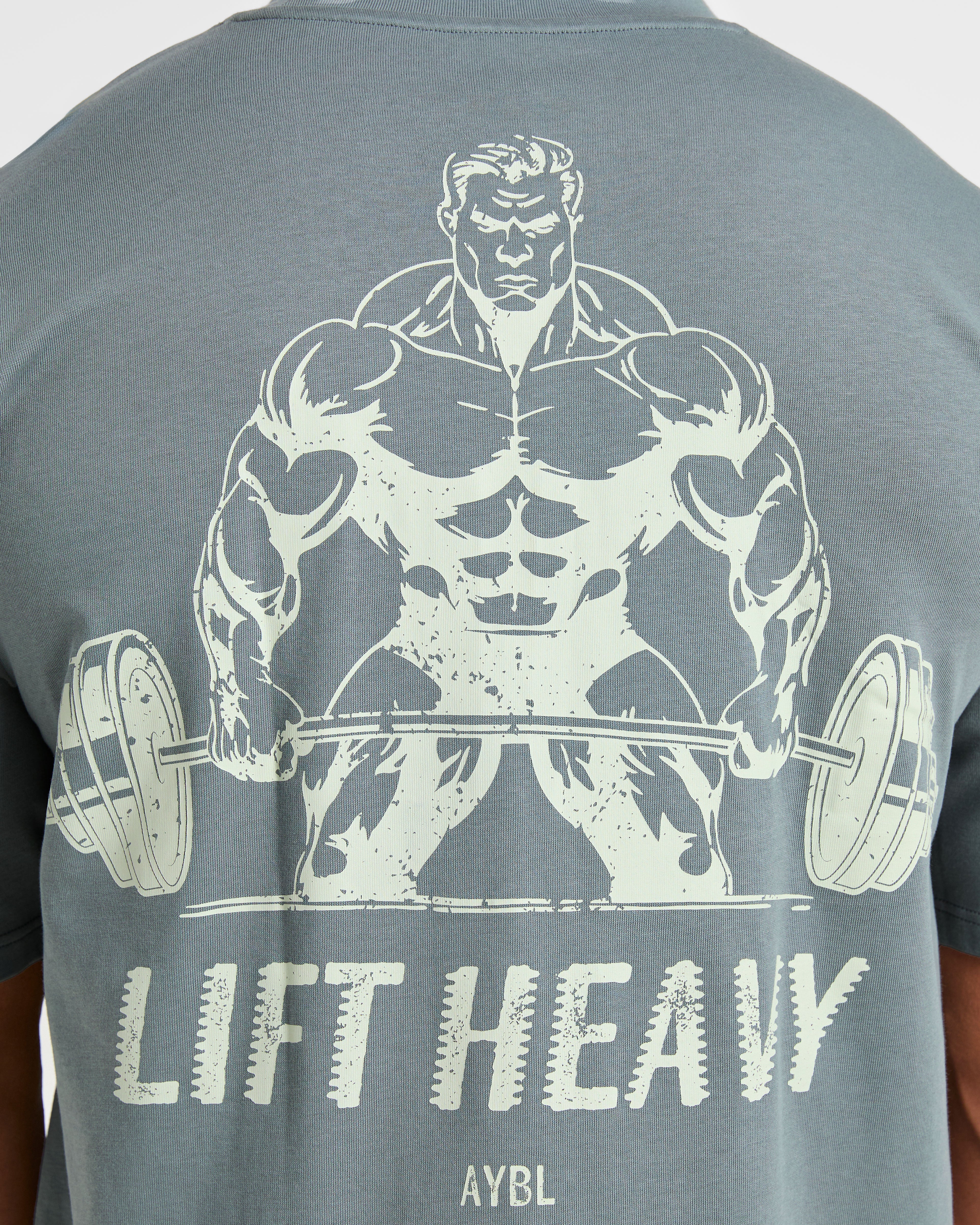 Lift Heavy Oversized T Shirt - Slate Blue