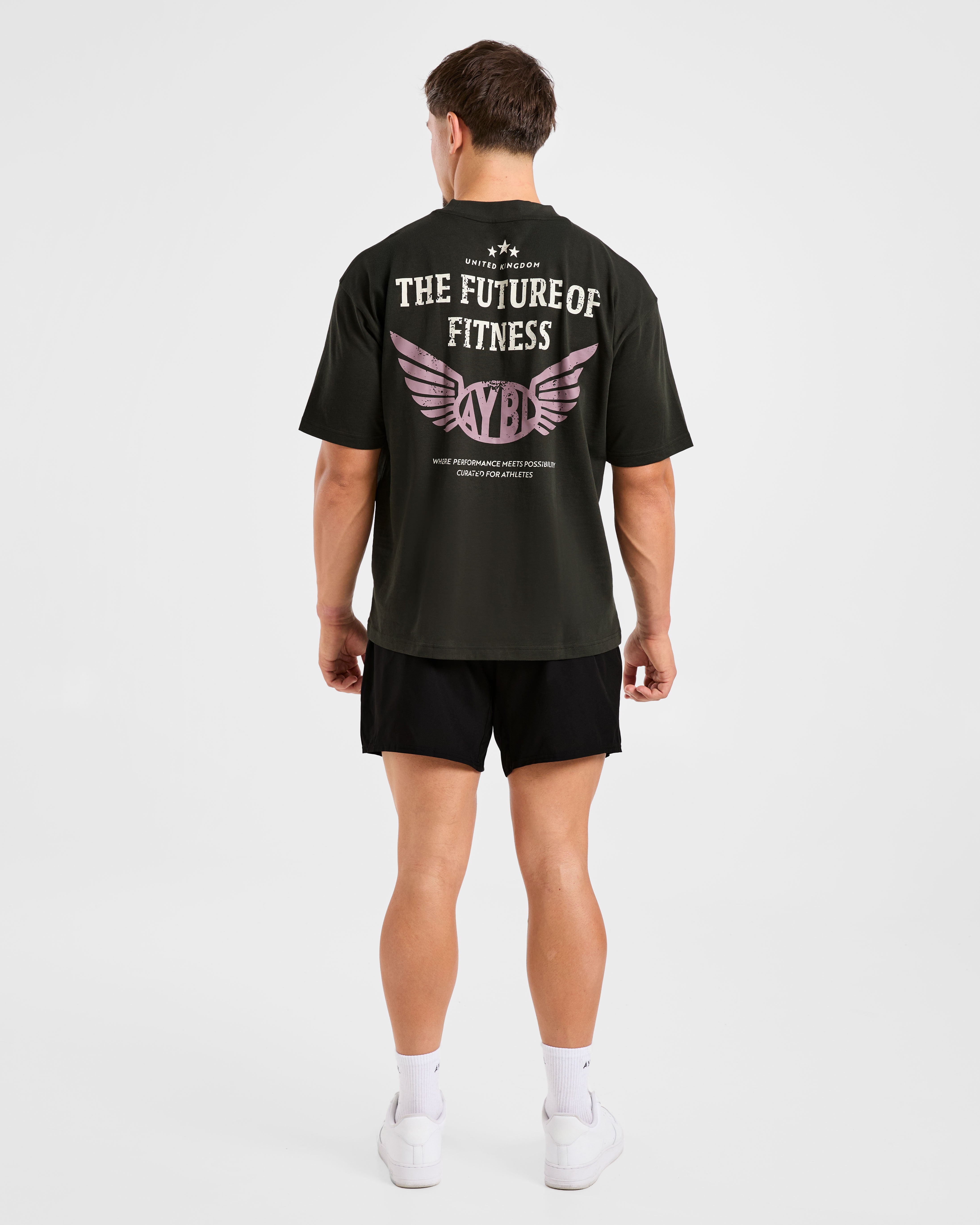 Future Fitness Oversized T Shirt - Charcoal/Mauve