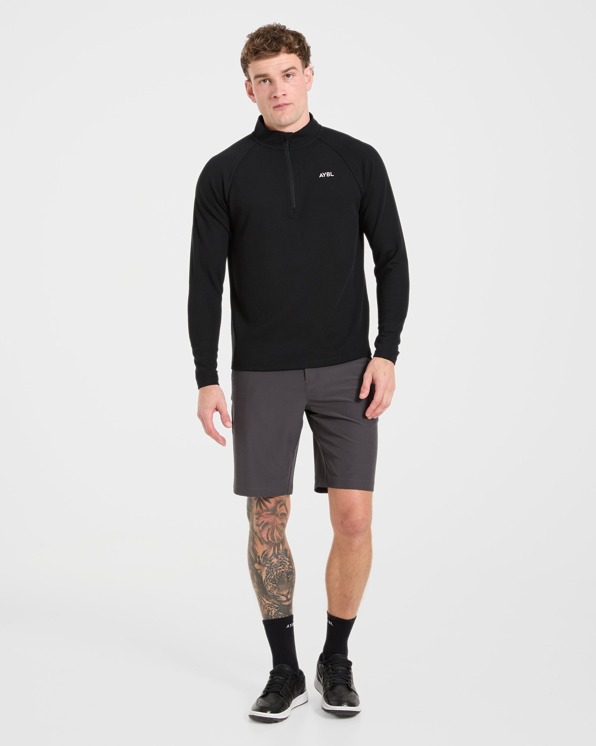 Precision Hybrid 1/4 Zip Pullover - Black