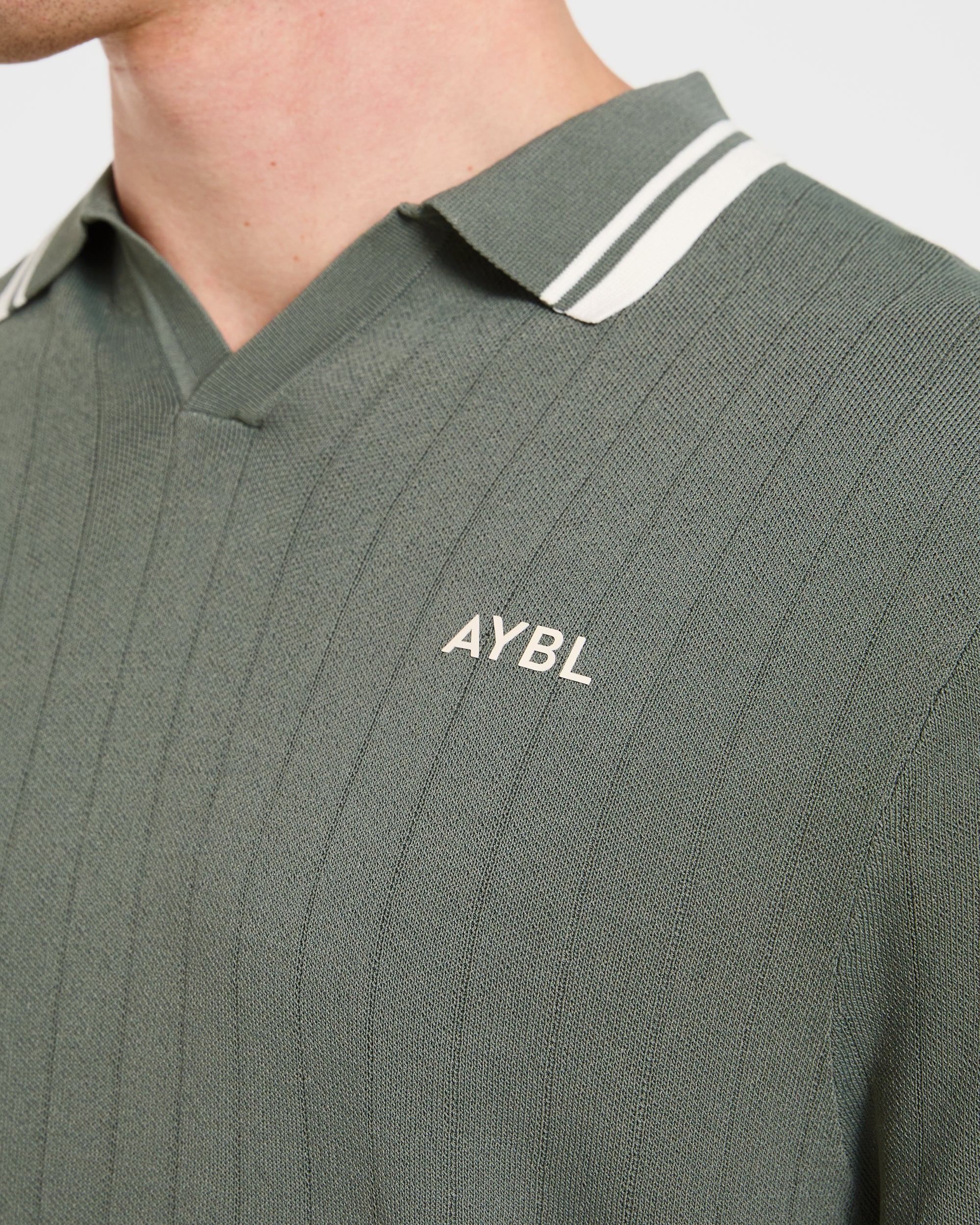 Classic Knitted Polo - Hillside Green