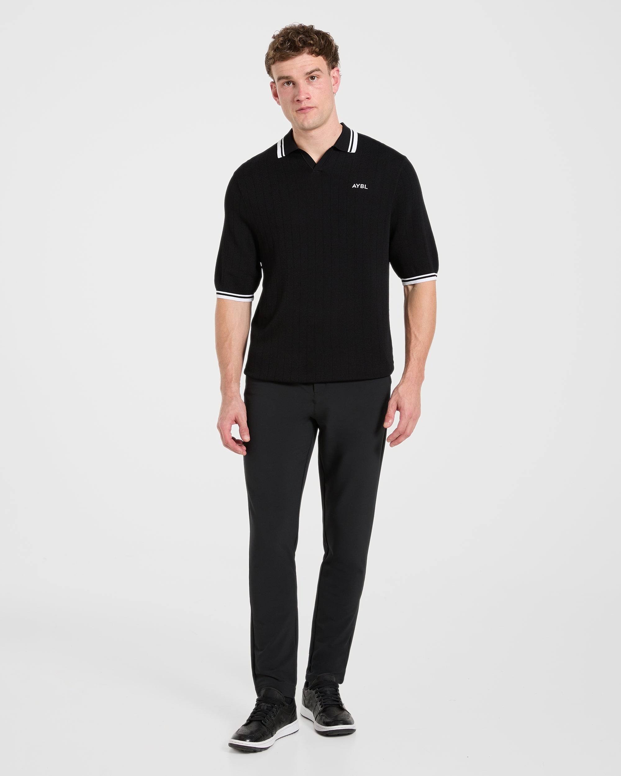 Classic Knitted Polo - Black