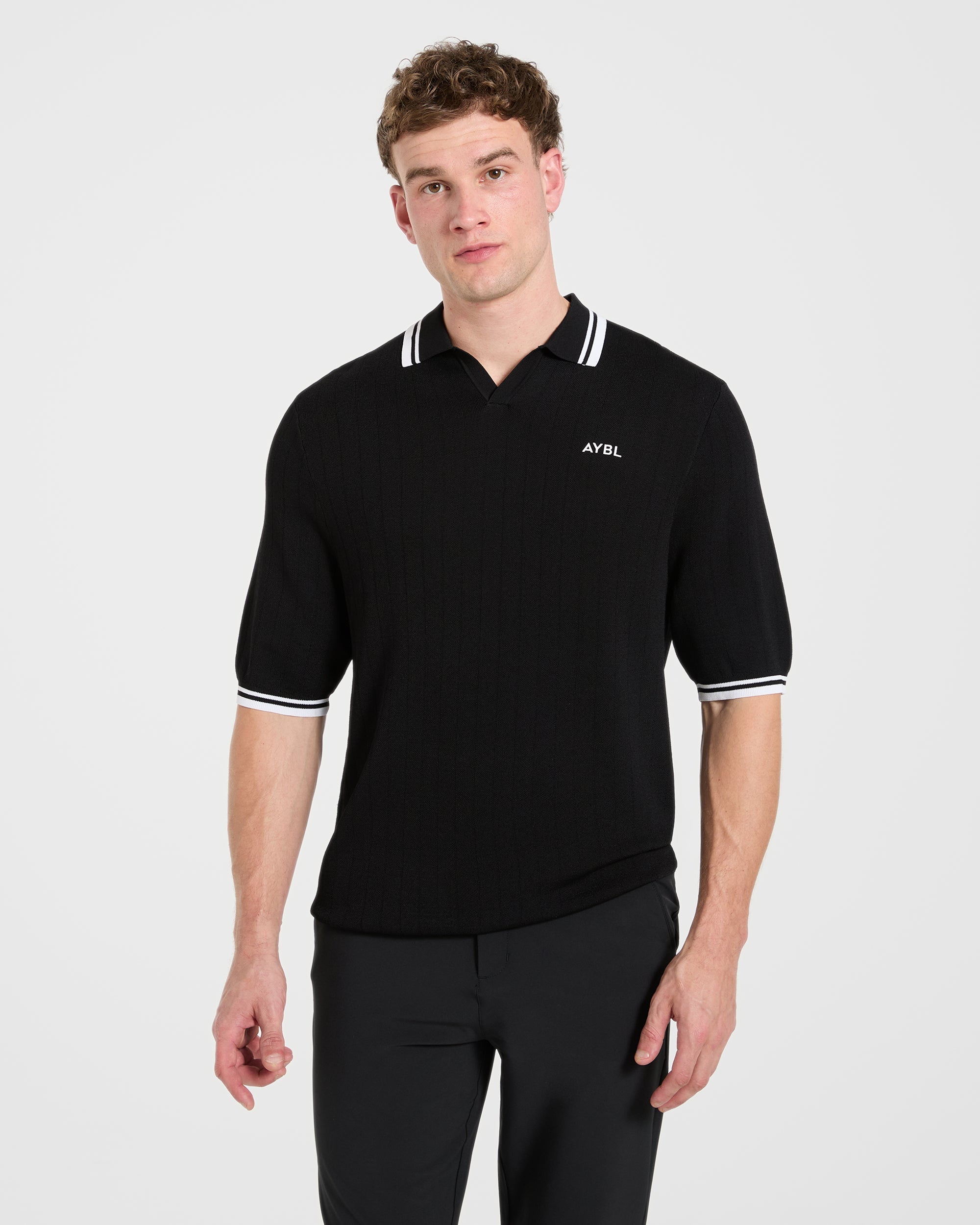 Classic Knitted Polo - Black