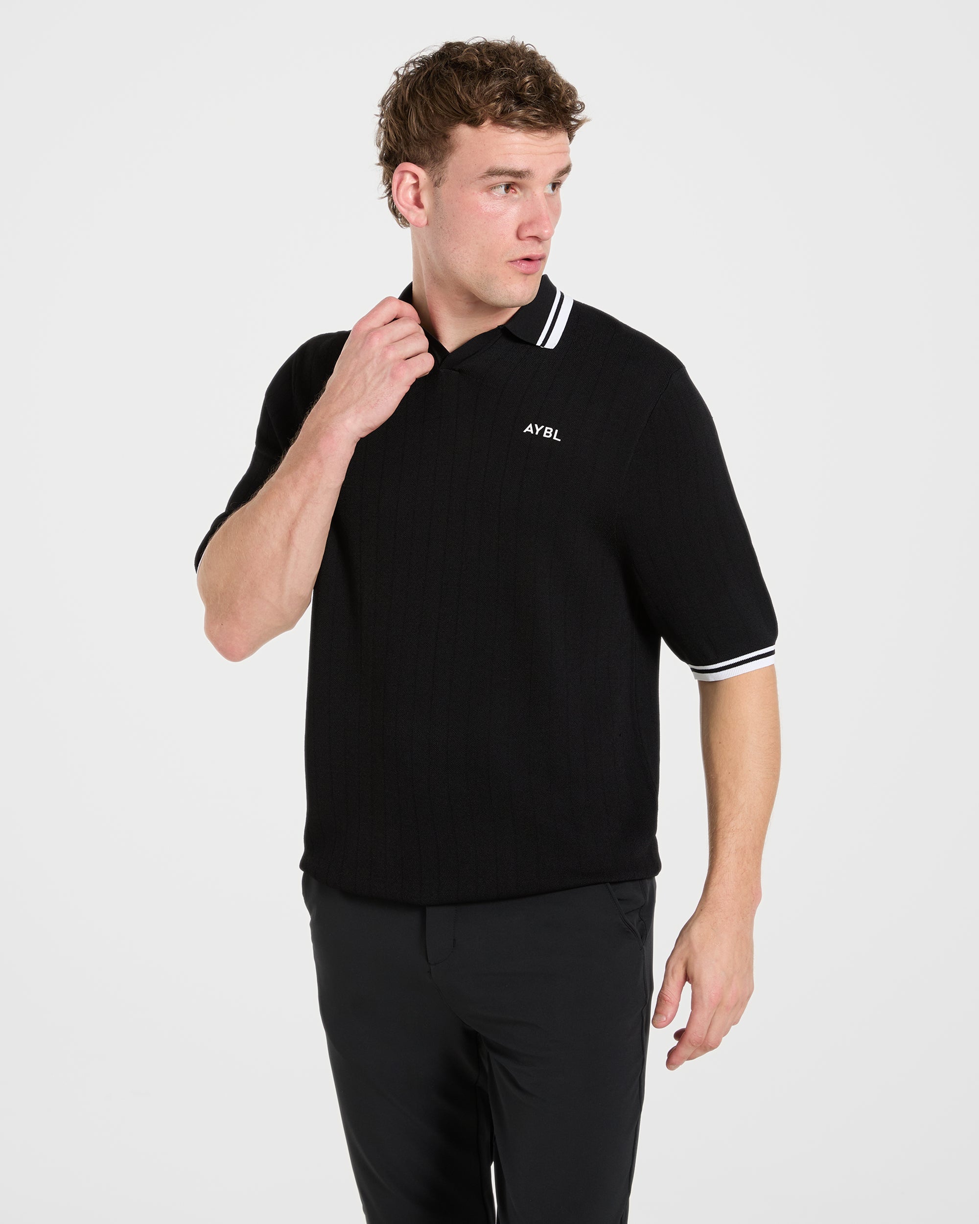 Classic Knitted Polo - Black
