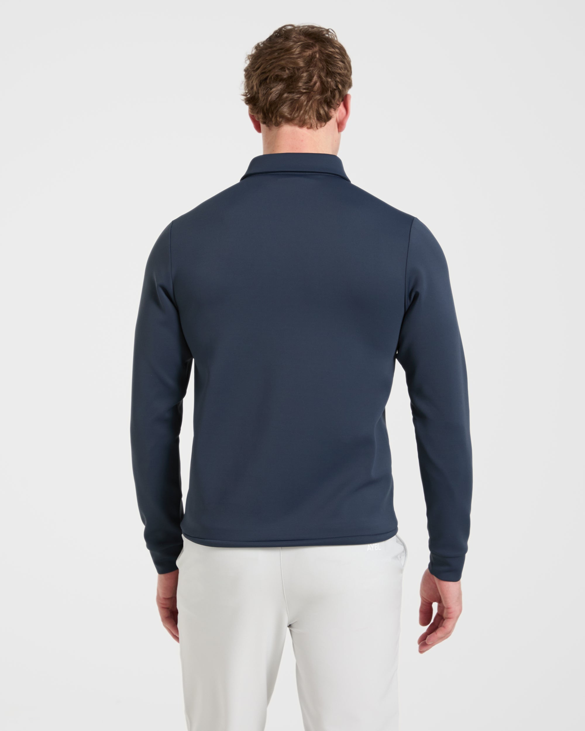 Precision Longsleeve Collared Pullover - Navy Blue