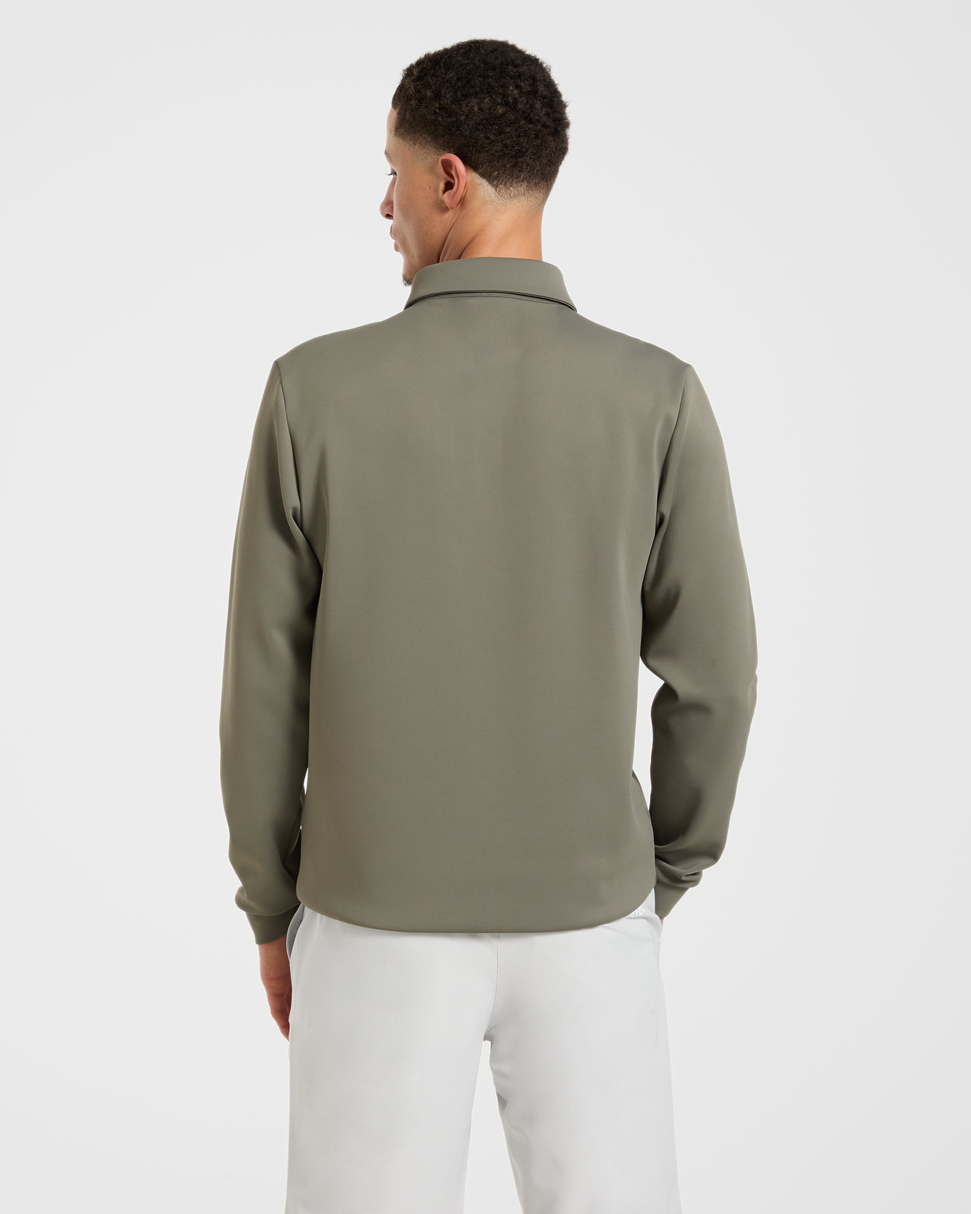Precision Longsleeve Collared Pullover - Deep Sage